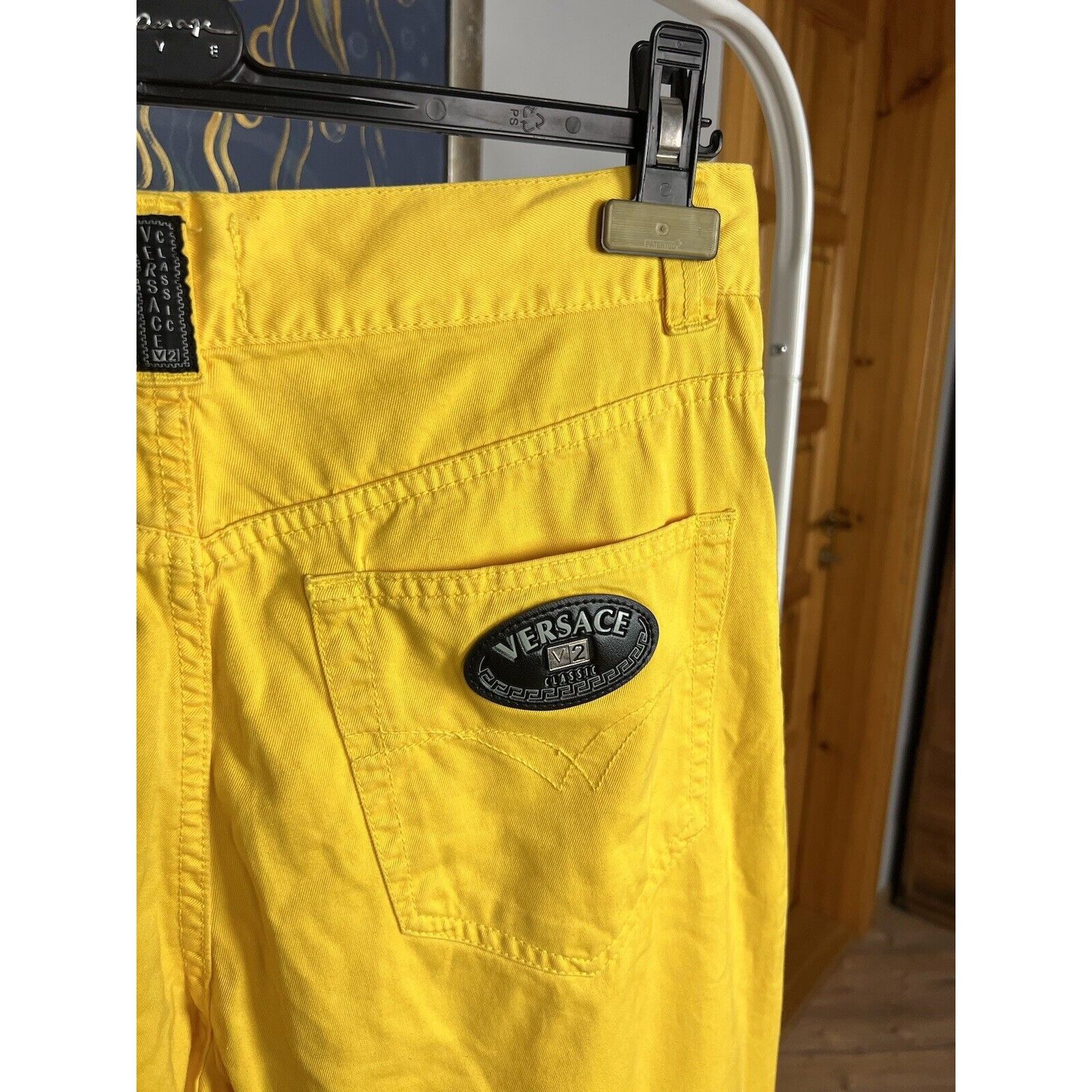 Versace RARE! Versace V2 Classic Men`s Yellow Denim Straight Pants S Size US 33 - 14 Thumbnail