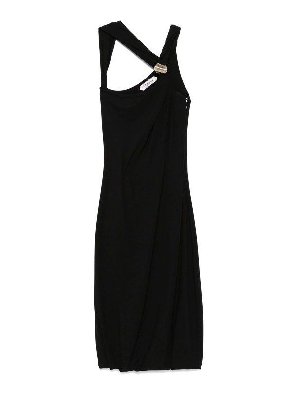 Lanvin o1y0326 Midi Dress in Black Size M / US 6-8 / IT 42-44 - 1 Thumbnail