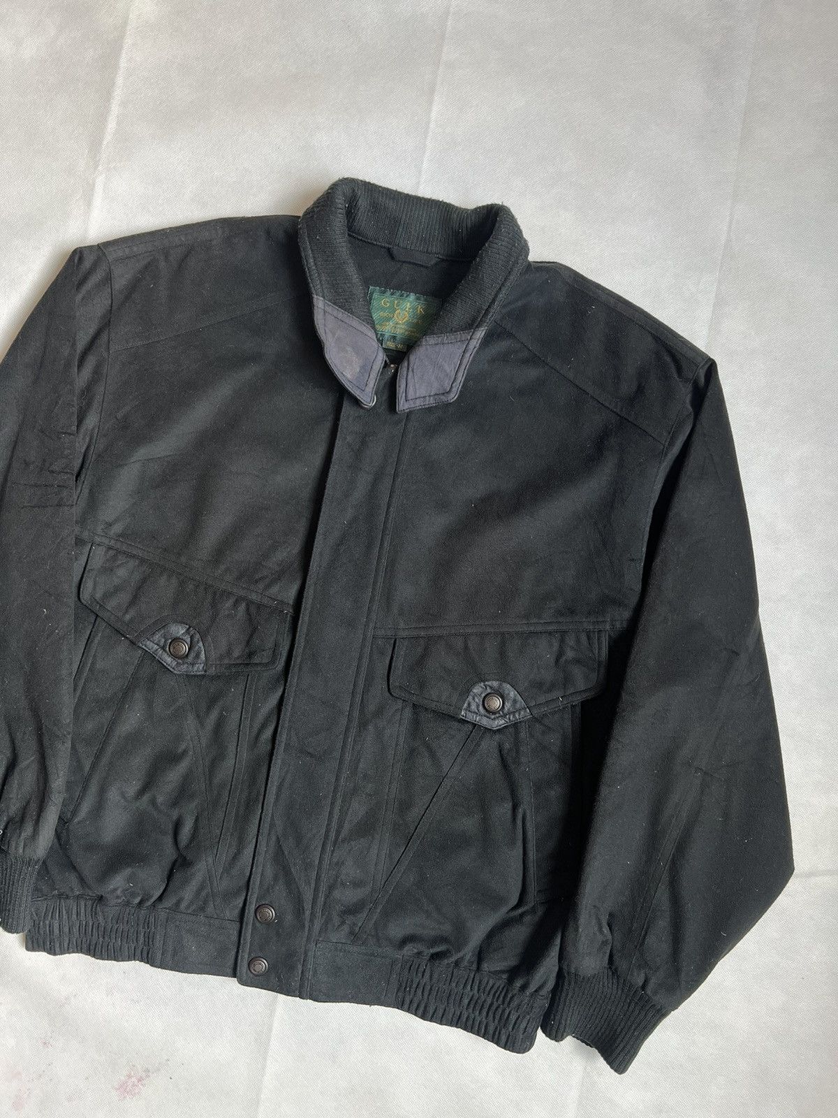 Vintage Vintage Gulk Wool Black Japanese Bomber Jacket Size US M / EU 48-50 / 2 - 3 Thumbnail