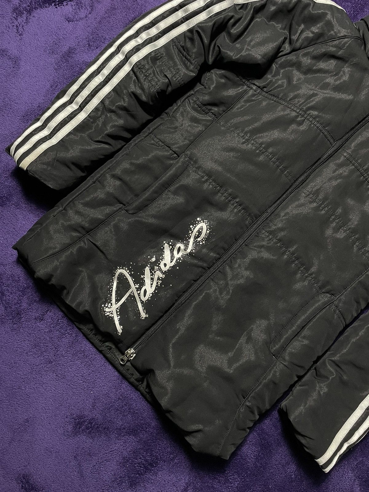 Adidas × Vintage 2000s style Adidas vintage black jacket with stripes Size L / US 10 / IT 46 - 4 Thumbnail