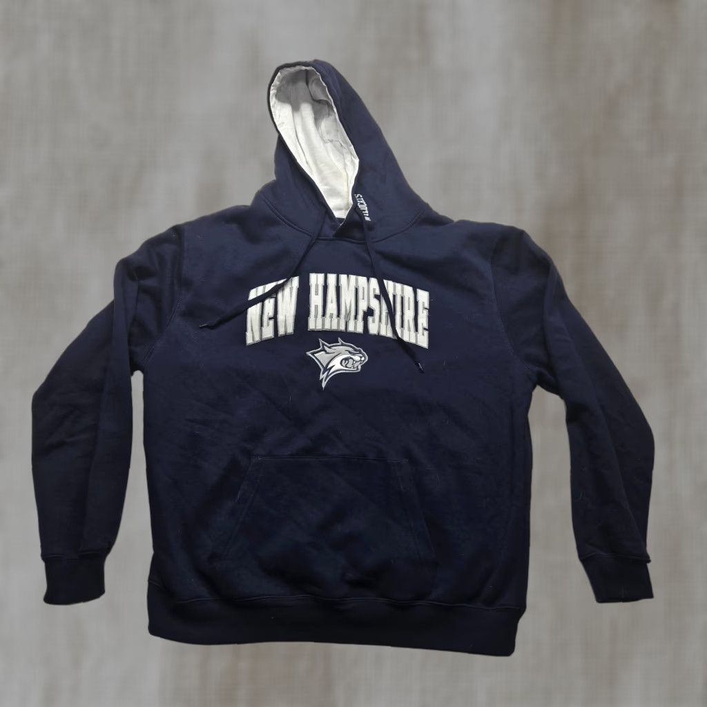 Vintage US Apparel Hoodie Adult XL Blue Pullover Hooded Sweatshirt Regular Fit Logo Graphic Print Pockets Hooded Sweatshirt White? Size XL / US 12-14 / IT 48-50 - 1 Thumbnail