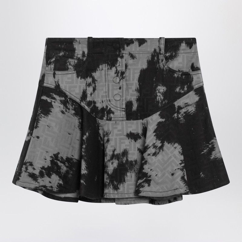 Fendi Fendi Black Ff Animalier Denim Skirt Size 27" / US 4 / IT 40 - 1 Thumbnail