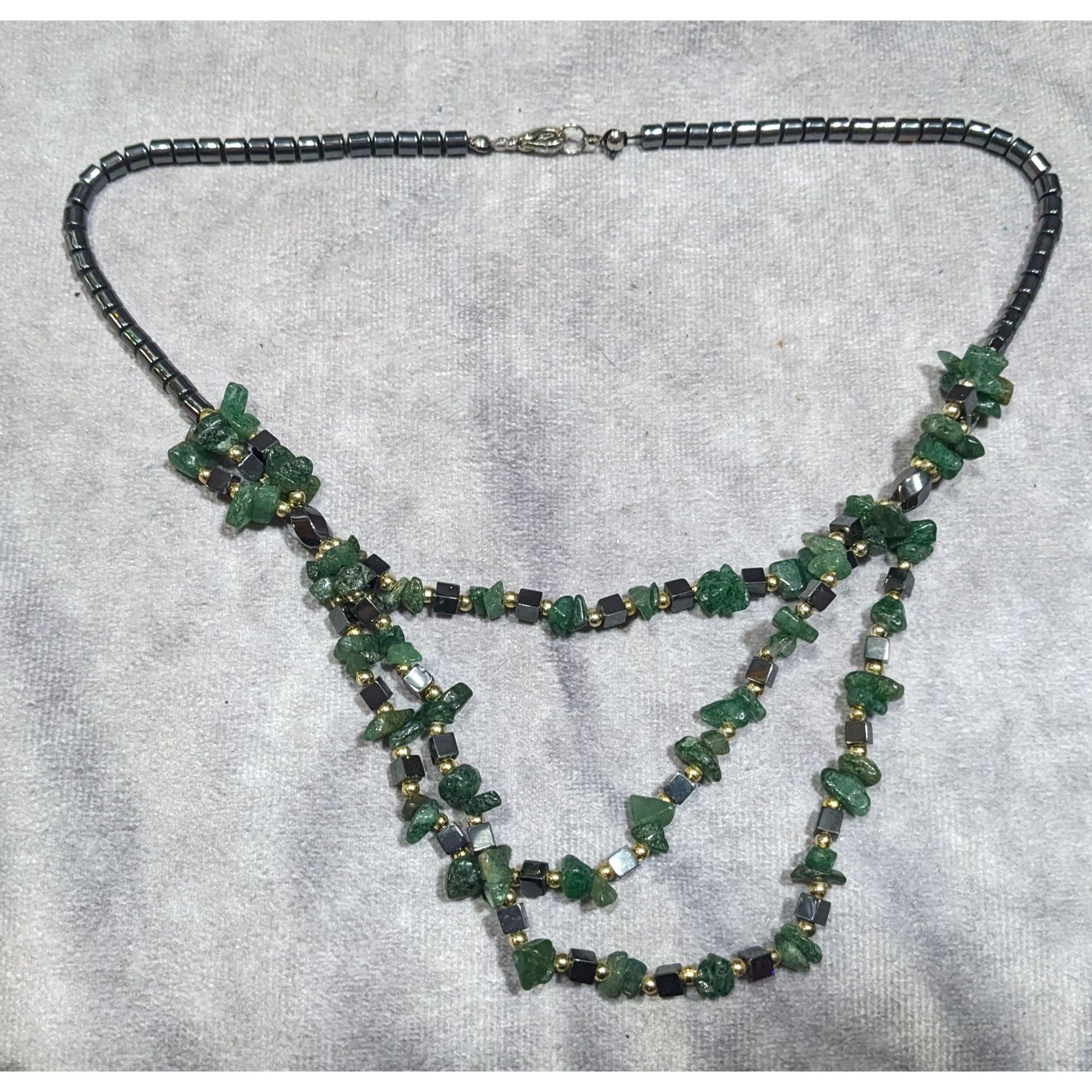 Other Hematite Green Agate Layered Beaded Stone Necklace Size ONE SIZE - 6 Thumbnail