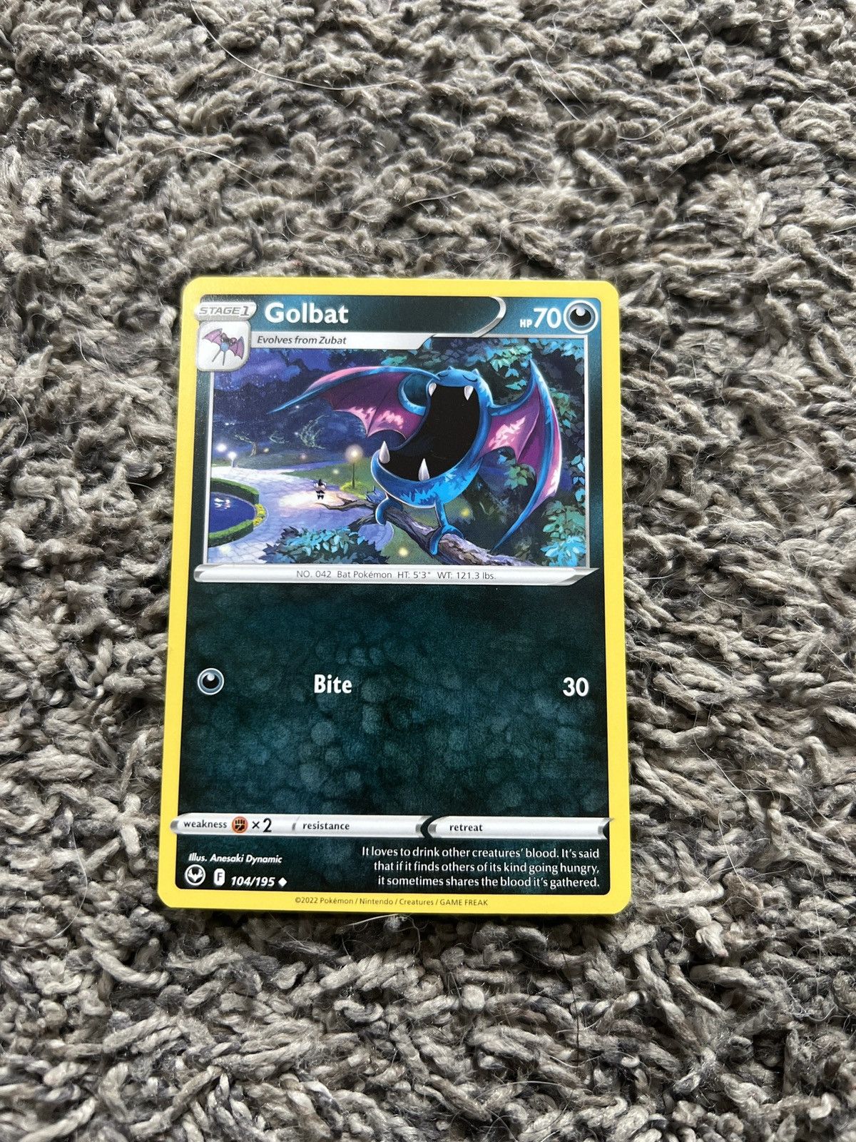 Pokemon 2022 Pokémon Golbat Stage 1 Card Size ONE SIZE - 1 Thumbnail