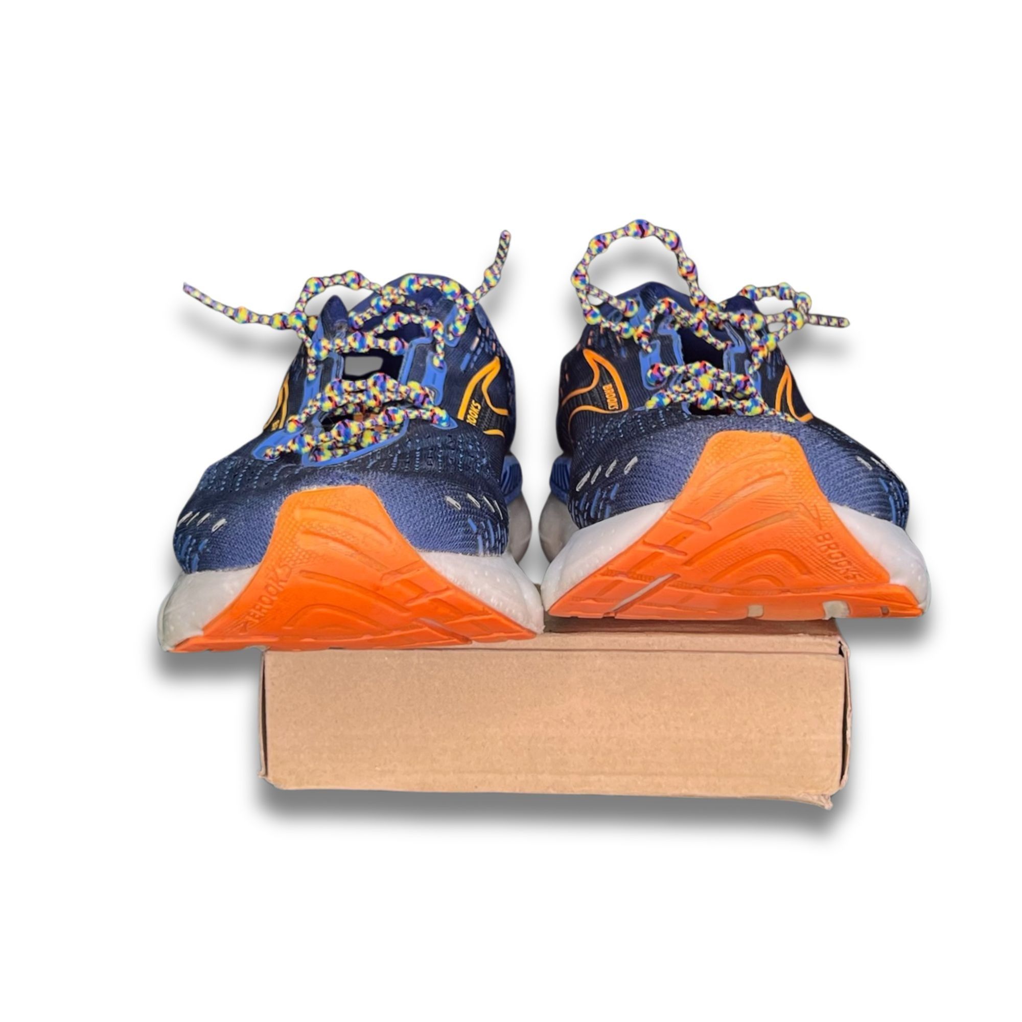 Brooks Brooks Mens Glycerin GTS 20 Running Shoes Size 9.5 Blue/Oran Size US 9.5 / EU 42-43 - 3 Thumbnail