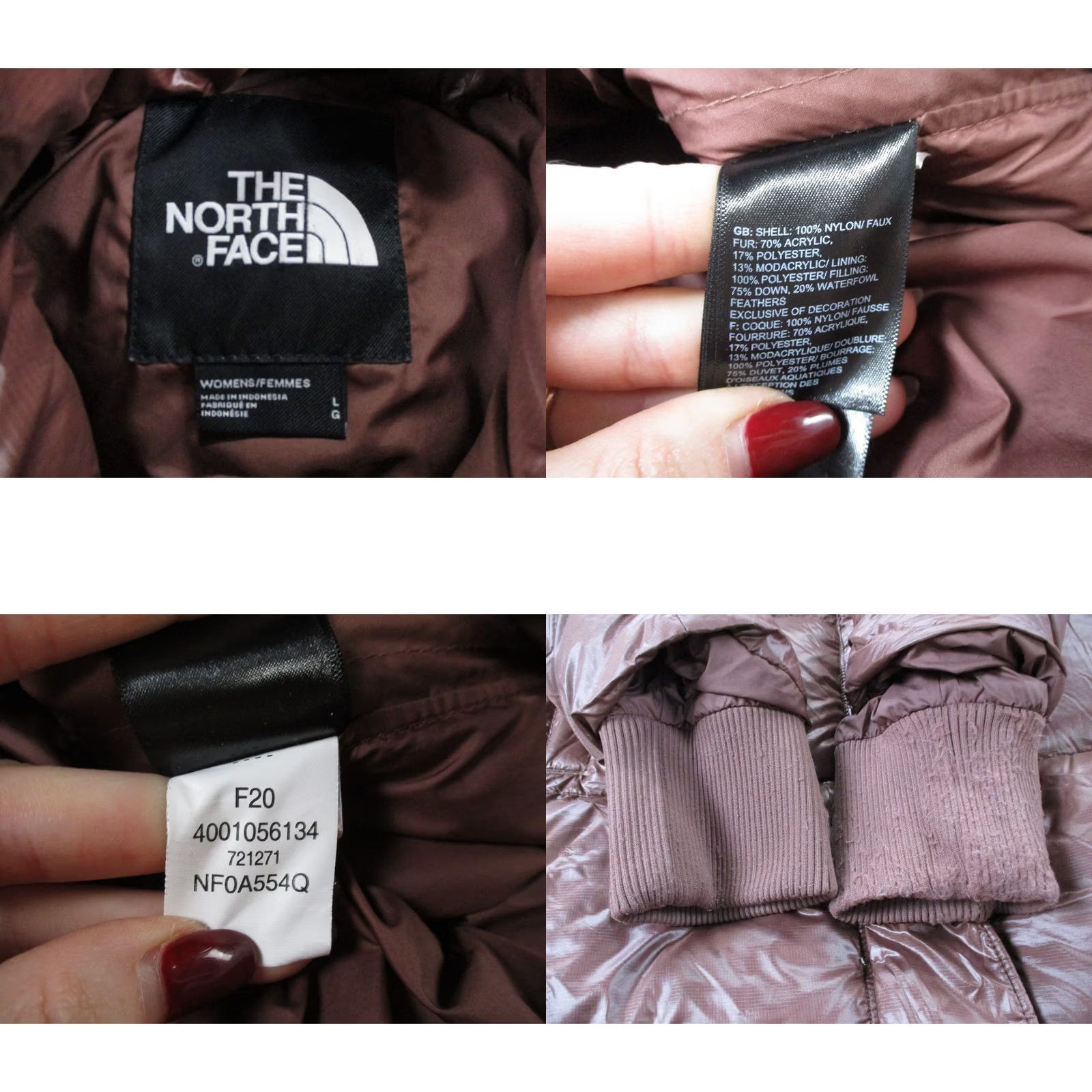 The North Face The North Face Jacket Women L Down Quilted Puffer Parka Outdoor Hood 550 Pink Regular Zip Full Zip Lining Logo Quilted Nylon 2000s Outdoor Womens Size L / US 10 / IT 46 - 8 Thumbnail