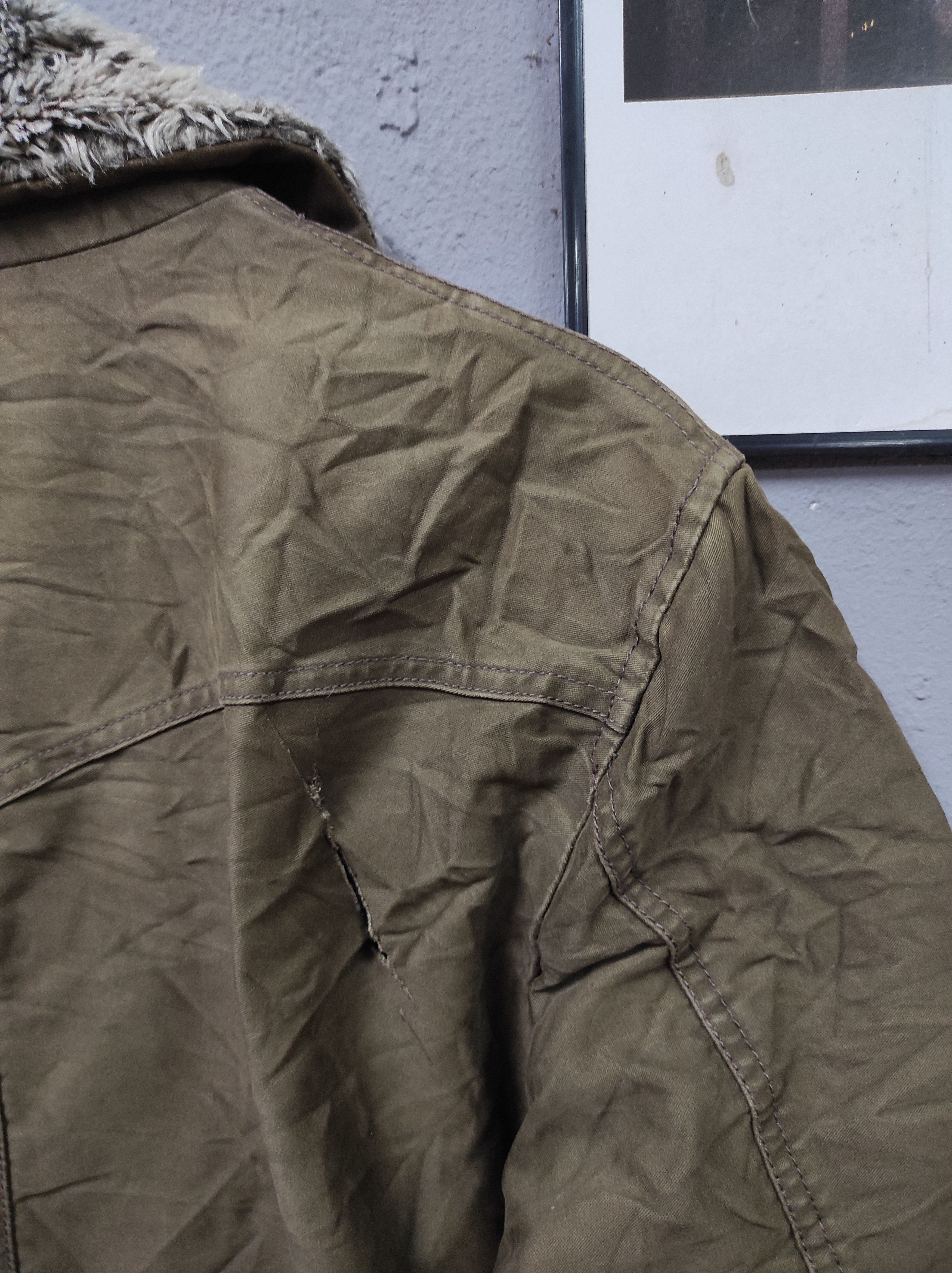Japanese Brand × Levi's LEVI'S STYLE MILITARY SHERPA COLLAR JACKET DISTRESSED Size L / US 10 / IT 46 - 7 Thumbnail