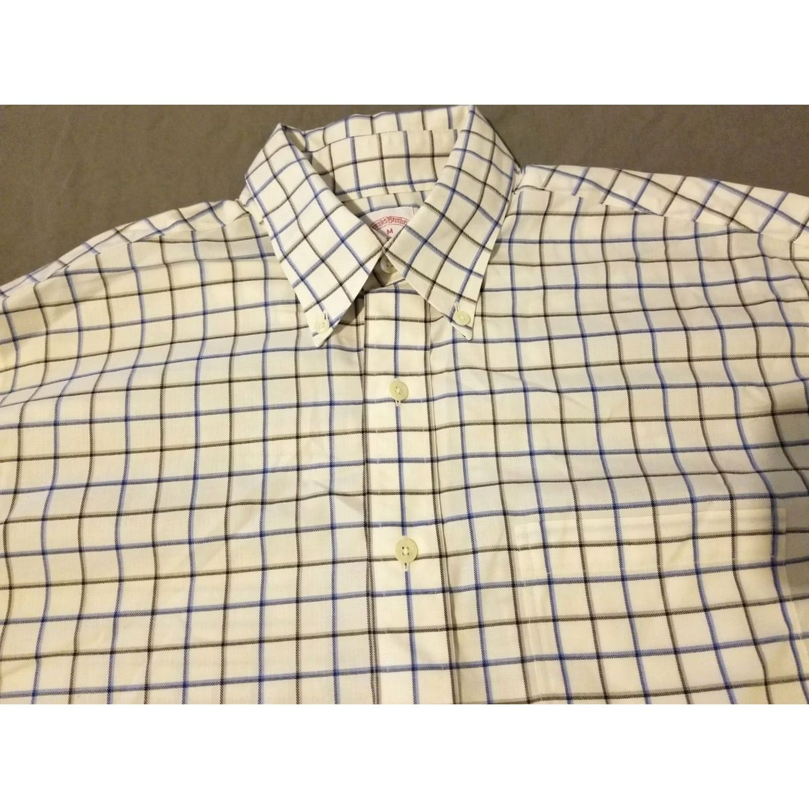 Brooks Brothers Brooks Brothers Dress Shirt M Medium White Button Cotton Mens Size 40R - 2 Thumbnail