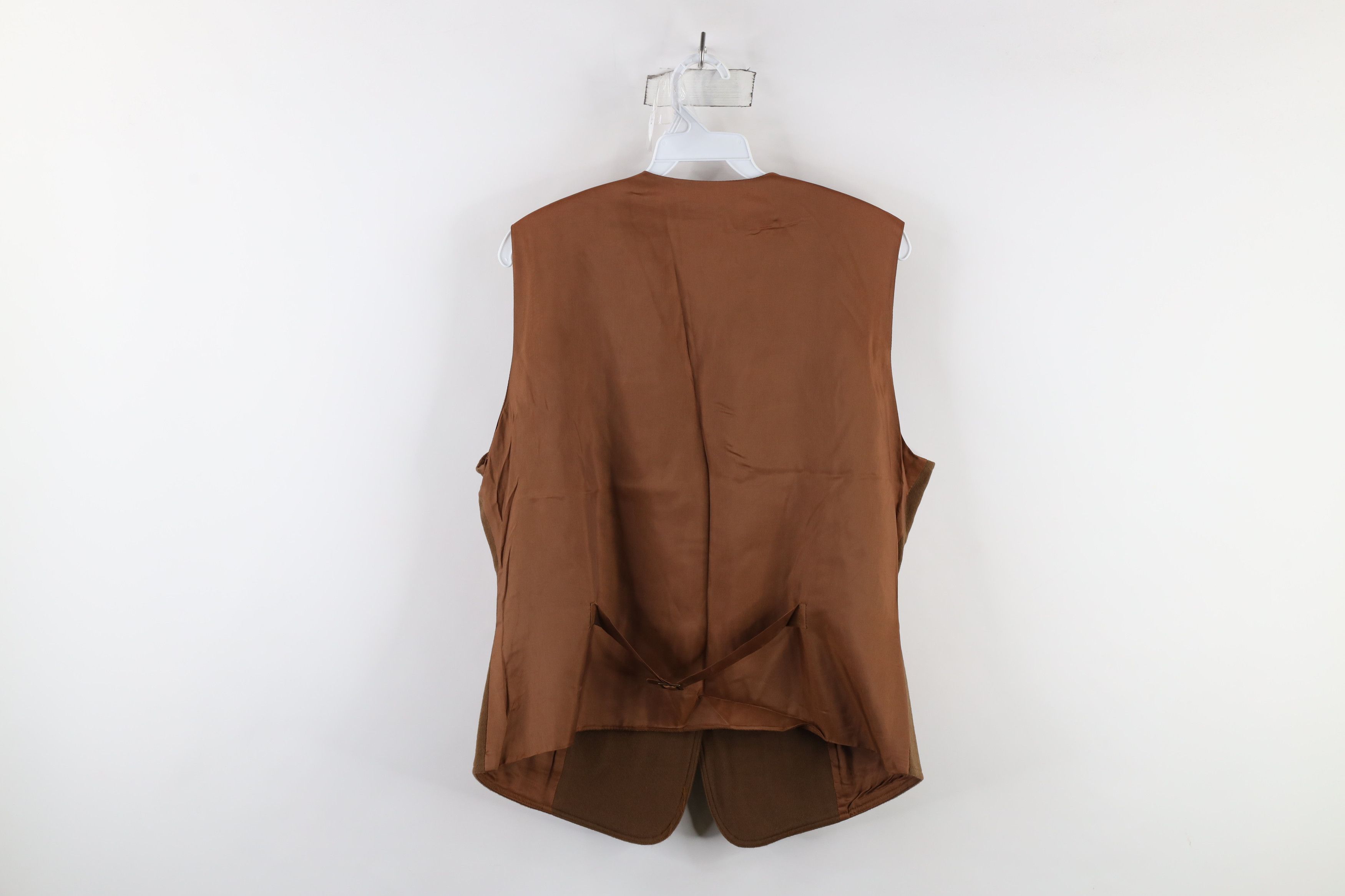 Vintage Vintage 90s Streetwear Cashmere Blend Buckle Back Vest Brown Size L / US 10 / IT 46 - 10 Thumbnail