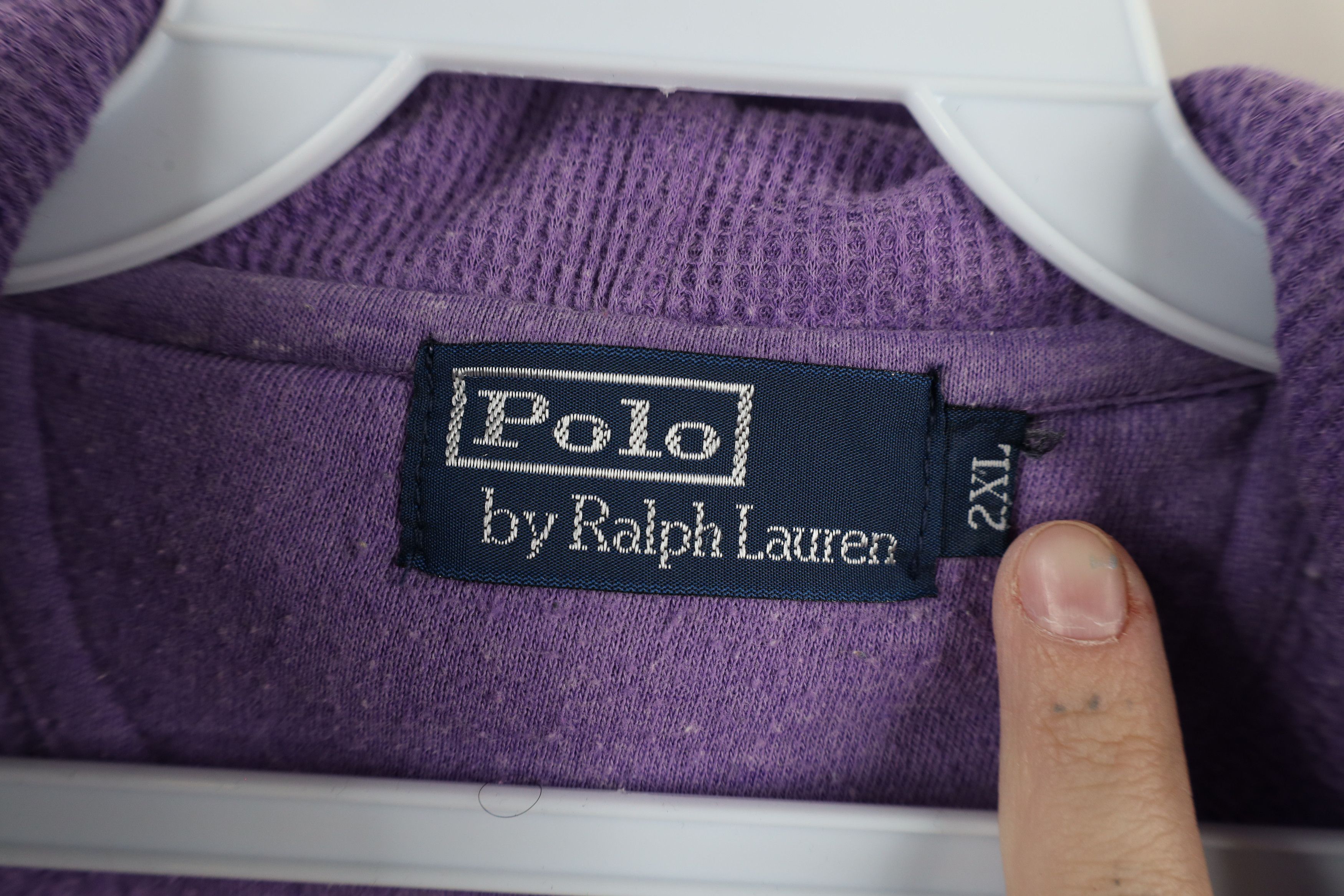 Ralph Lauren × Vintage Vintage 90s Ralph Lauren Full Zip Hoodie Sweatshirt Purple Size XXL / US 16-18 / IT 52-54 - 8 Thumbnail