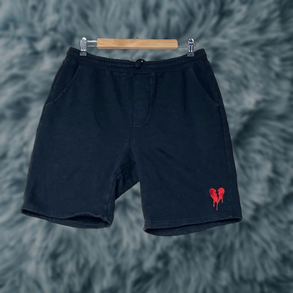 Vintage Riot Society Men's Fleece Shorts Black Medium Embroidered Logo Drawstring Pockets Casual Sweat Shorts Size US 31 - 1 Thumbnail