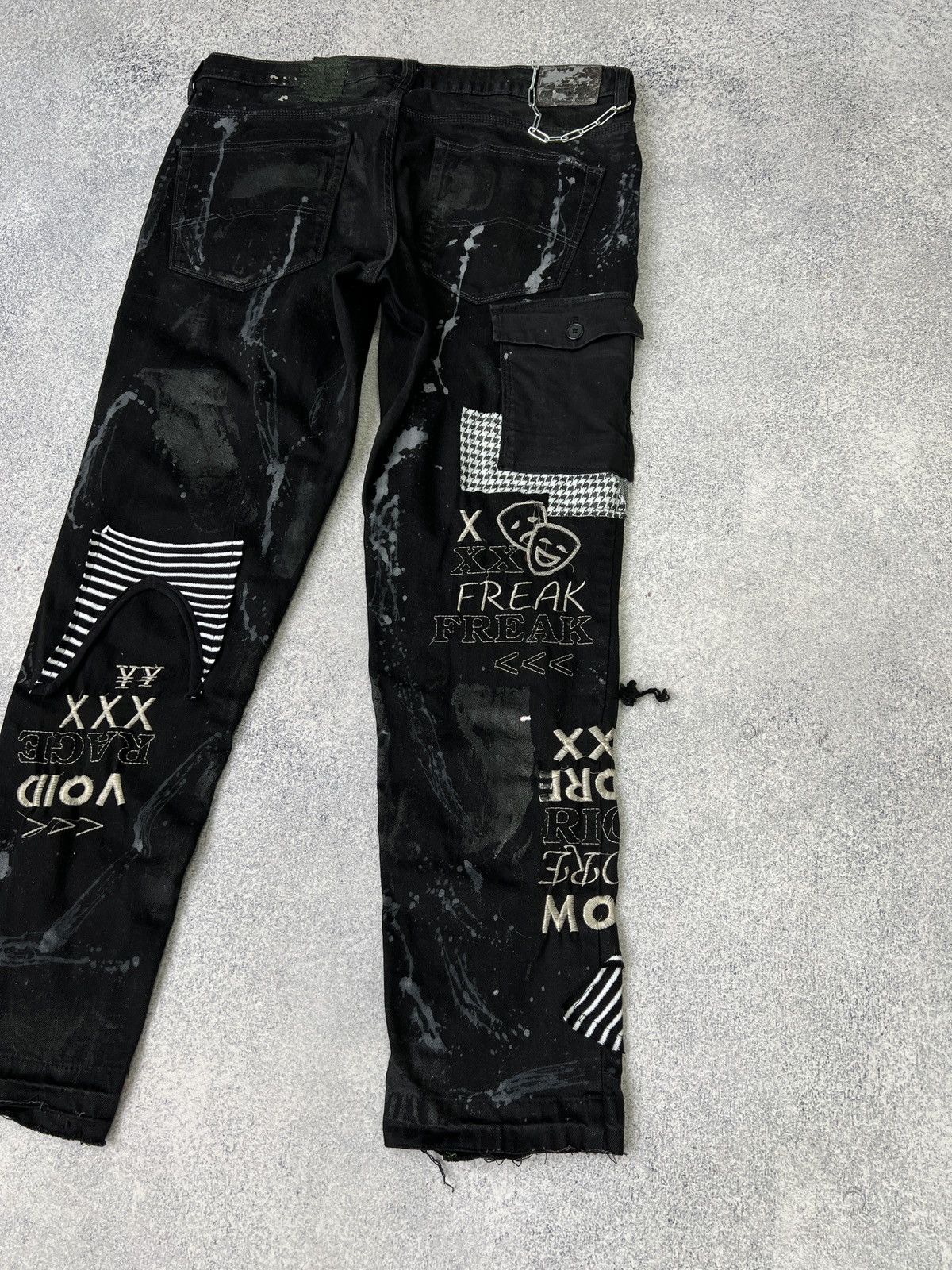 Designer × Japanese Brand × Vintage Vintage punk rock goth emo metal dark ripped crazy jeans Size US 40 / EU 56 - 19 Thumbnail