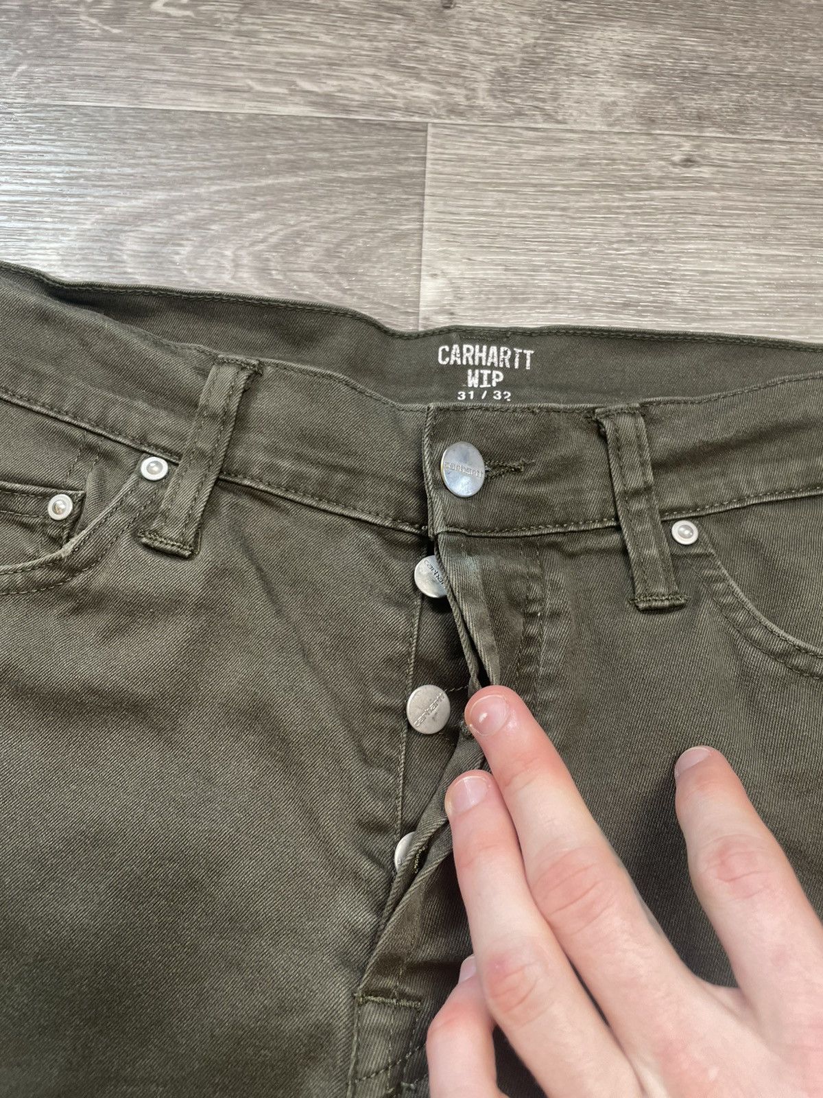 Carhartt Vintage Carhartt Klondike Pants Dark Green Leather Logo Y2K Size US 31 - 9 Thumbnail