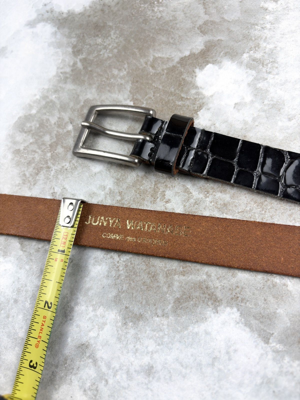Junya Watanabe Junya Watanabe Crocodile Embossed Leather Belt Brown Size ONE SIZE - 3 Thumbnail
