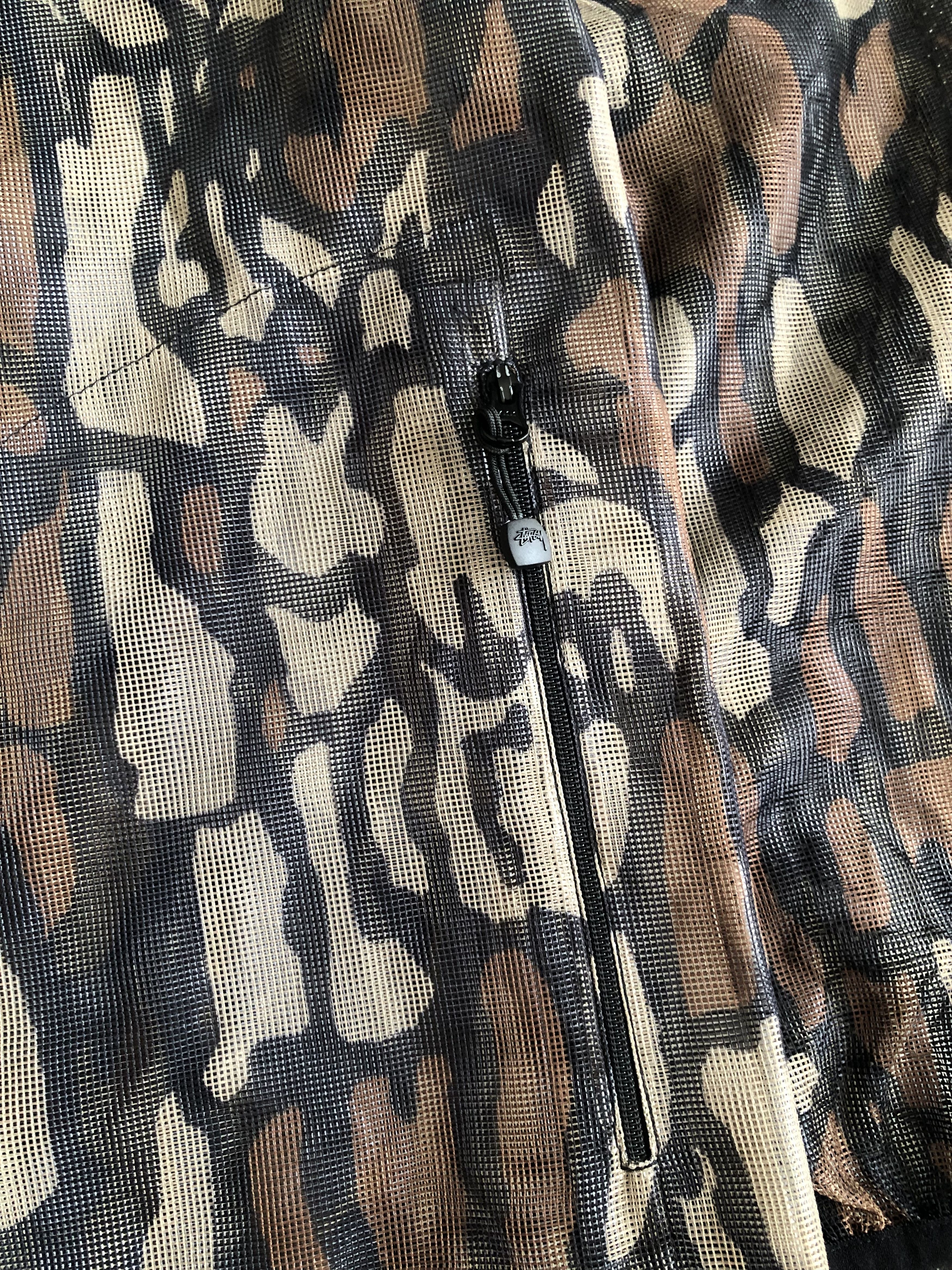 Stussy RARE🔥SS19 TREE BARK CAMO POLY-MESH 1/2 ZIP PULLOVER Size US XL / EU 56 / 4 - 11 Thumbnail