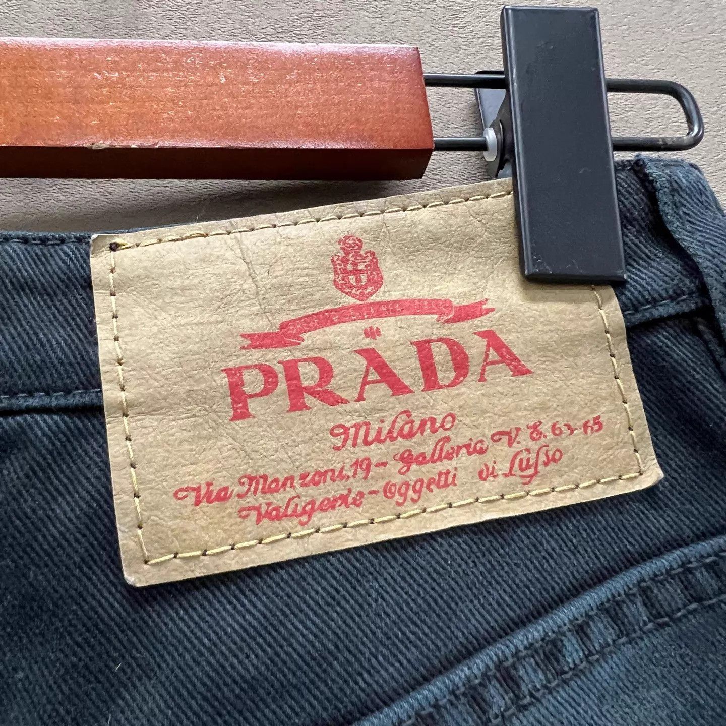 Prada Prada NWT Black Washed Wide-Leg Jeans Women's 25 Size 25" / US 0 / IT 36 - 4 Thumbnail