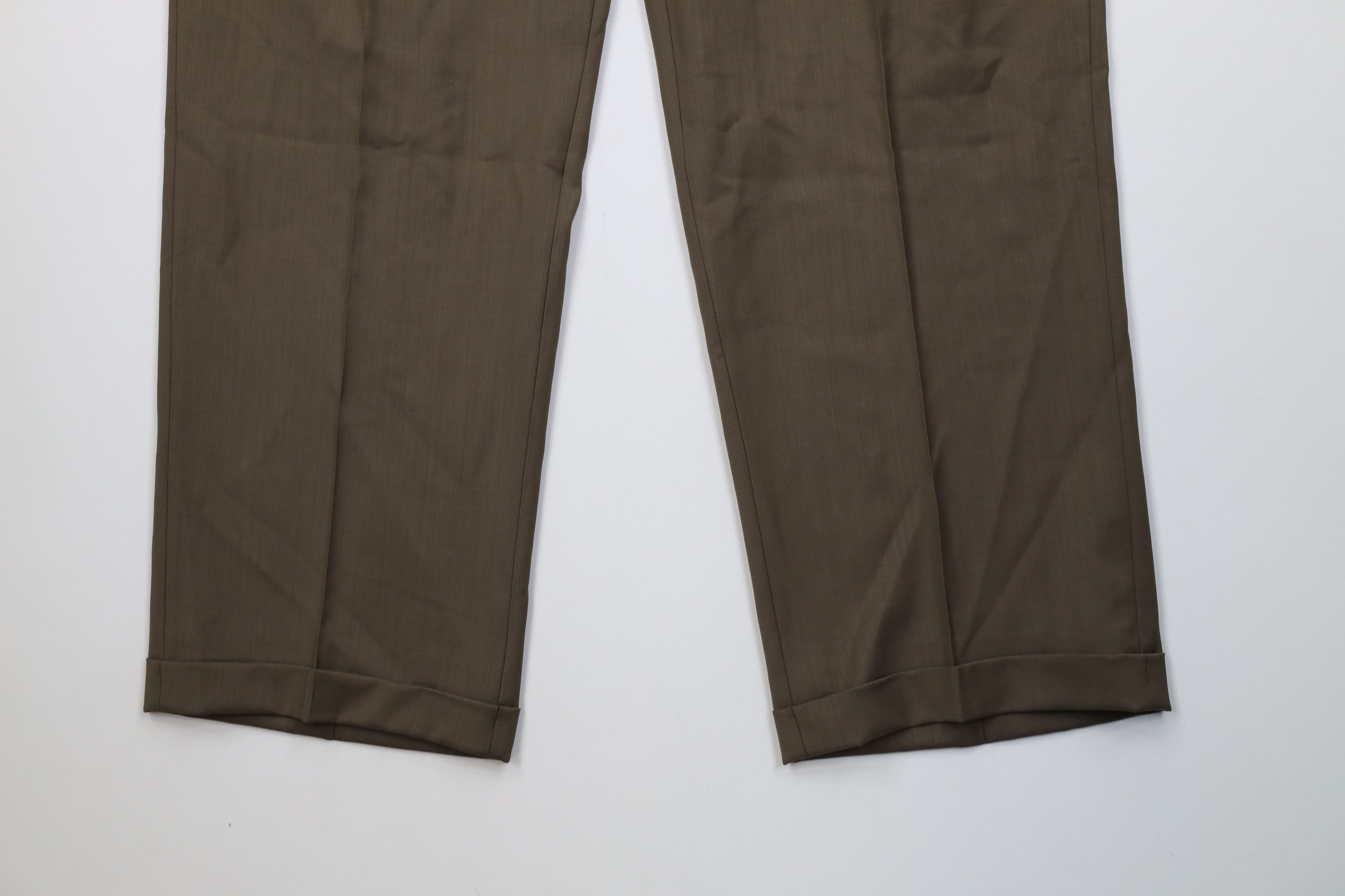 Vintage Vintage 90s Streetwear Wool Knit Wide Leg Chino Pants Brown Size US 36 / EU 52 - 4 Thumbnail