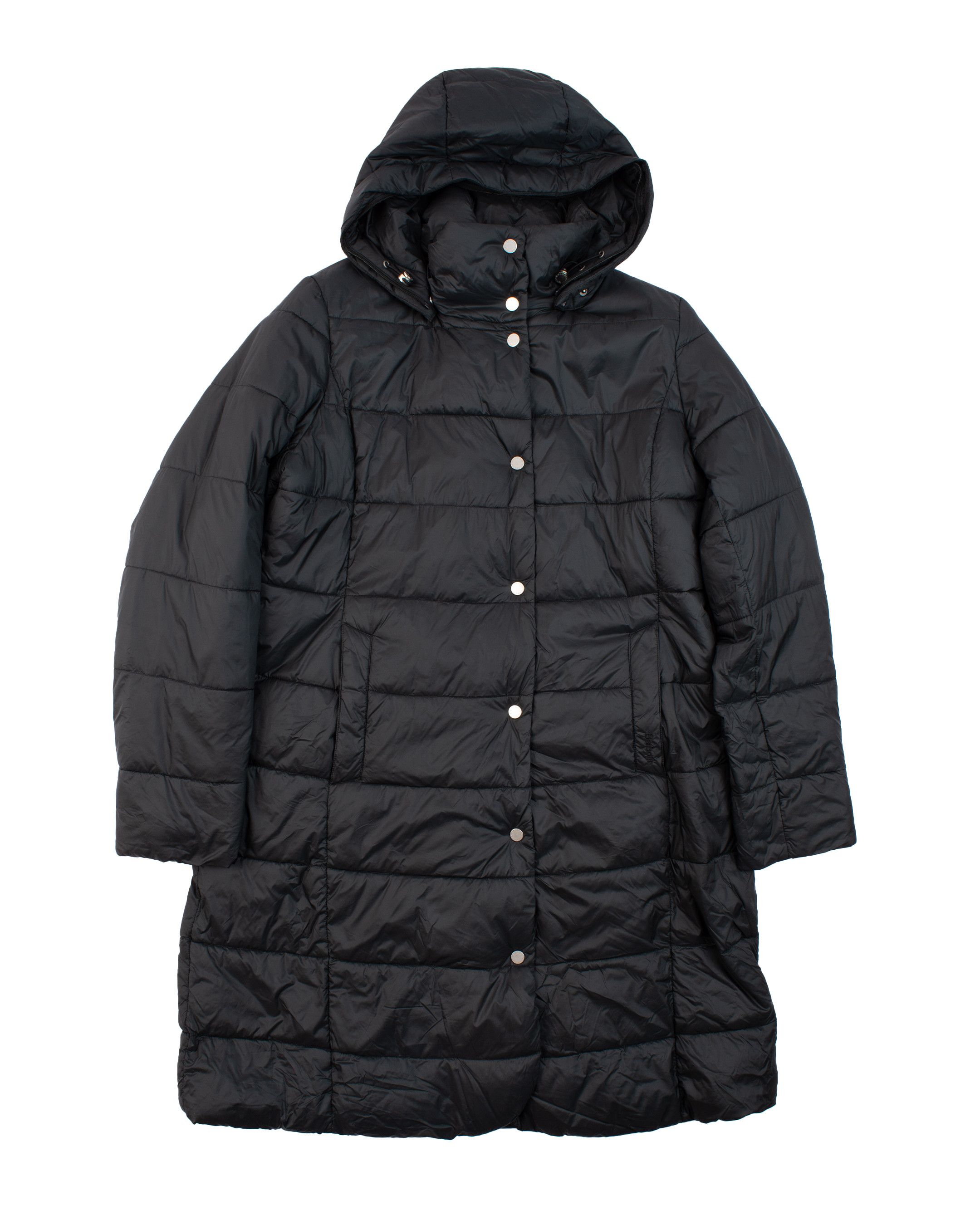 Image of Ladies Barbour Earn Long Padded / Quilt Hooded Jacket in Black, Women's (Size XL)