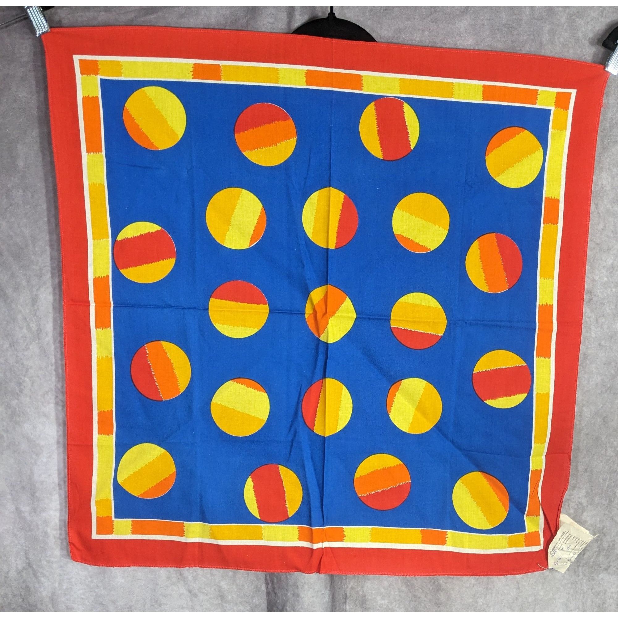 Other Vintage Soviet Headscarf Vesna 27"x27" Red & Blue Polka Dot Size ONE SIZE - 4 Thumbnail