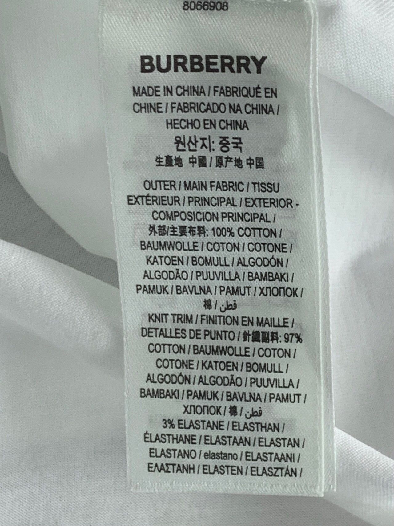 Burberry Burberry Cotton White Logo Patch Crewneck Tee (Size S) Size S / US 4 / IT 40 - 2 Thumbnail
