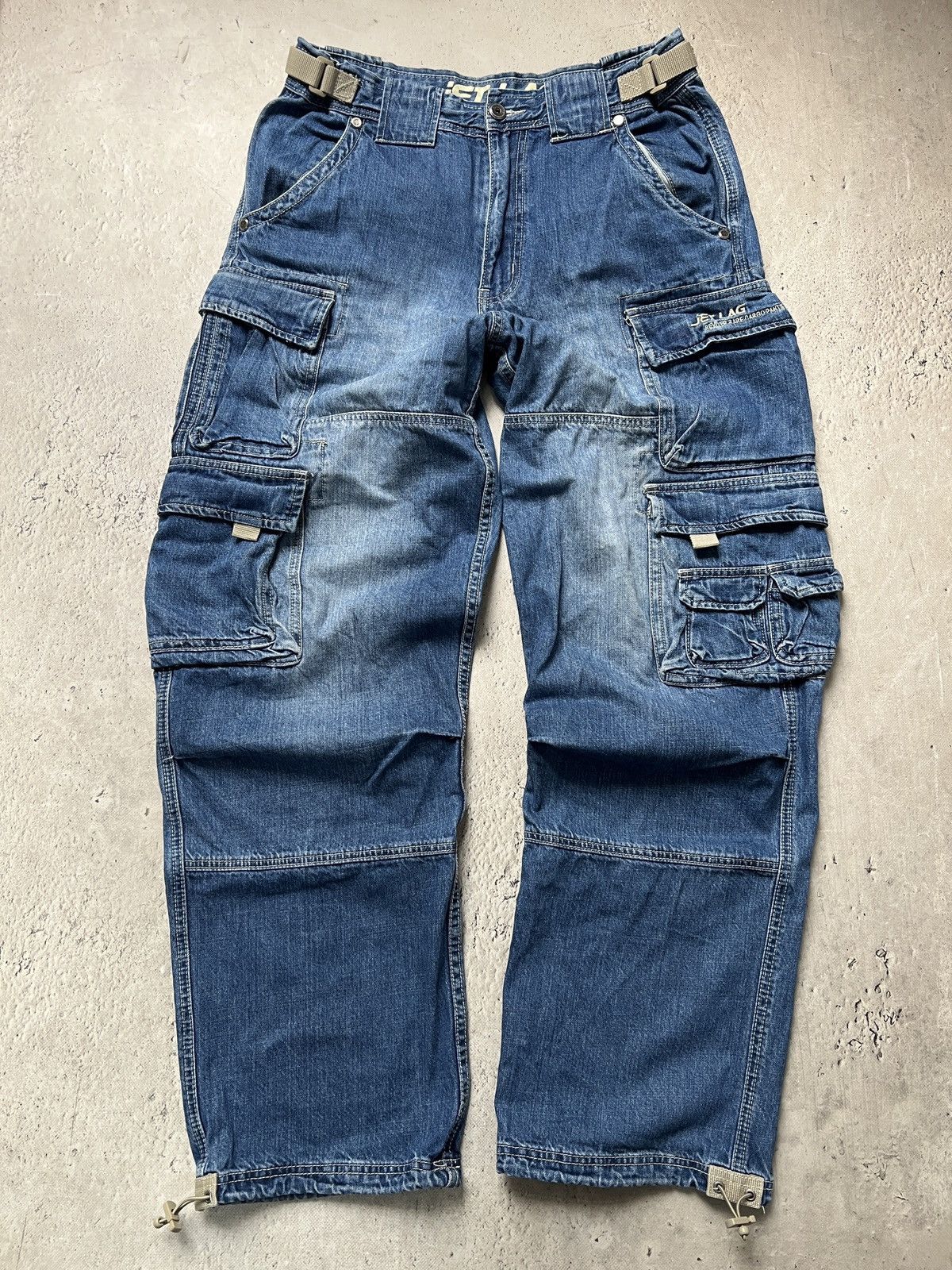 Jet Lag Japanese denim baggy wide leg jnco style cargo pants y2k Size US 34 / EU 50 - 1 Thumbnail