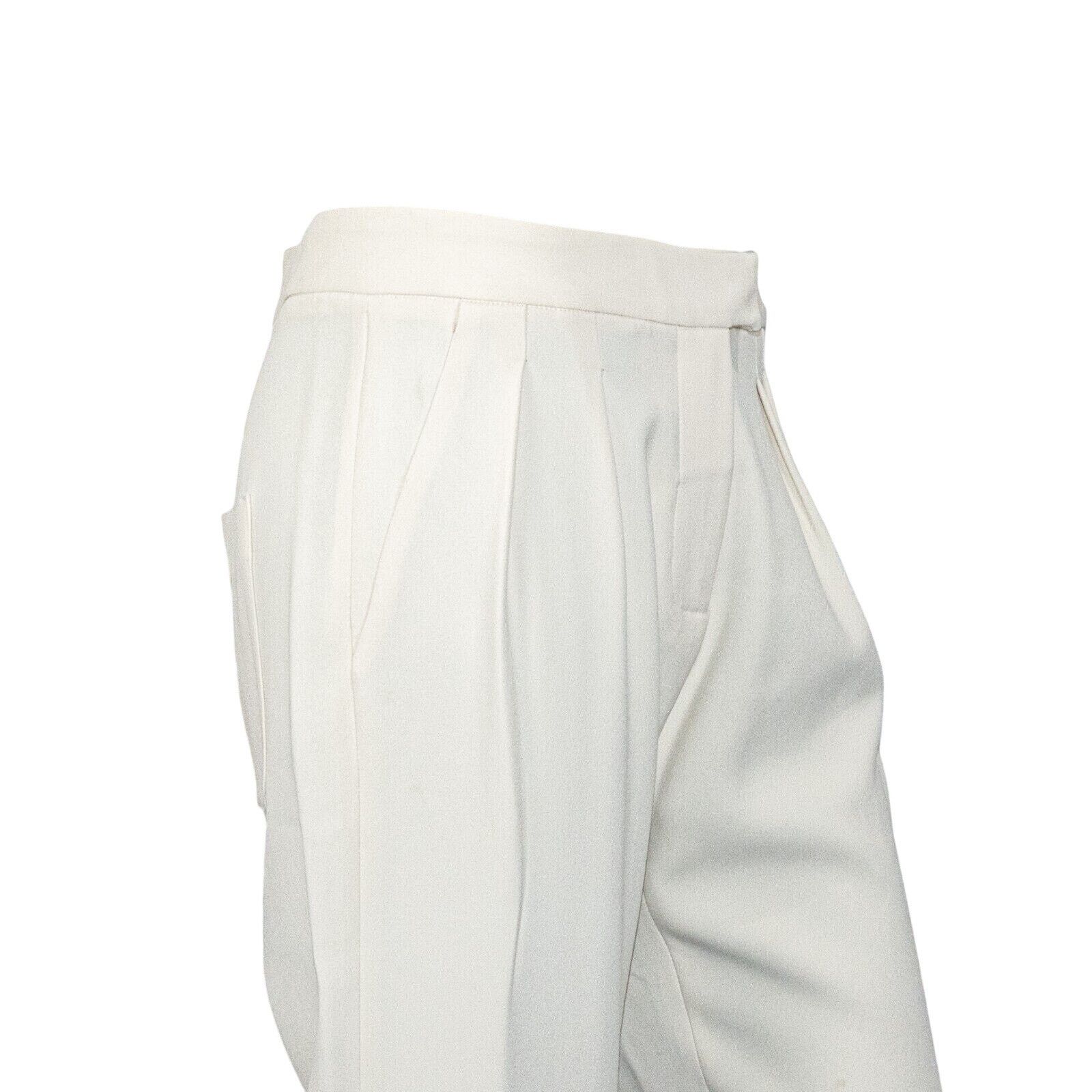 Studio Nicholson STUDIO NICHOLSON Pleated Cropped high Rise Trouser Cream Size 26" / US 2 / IT 38 - 12 Thumbnail
