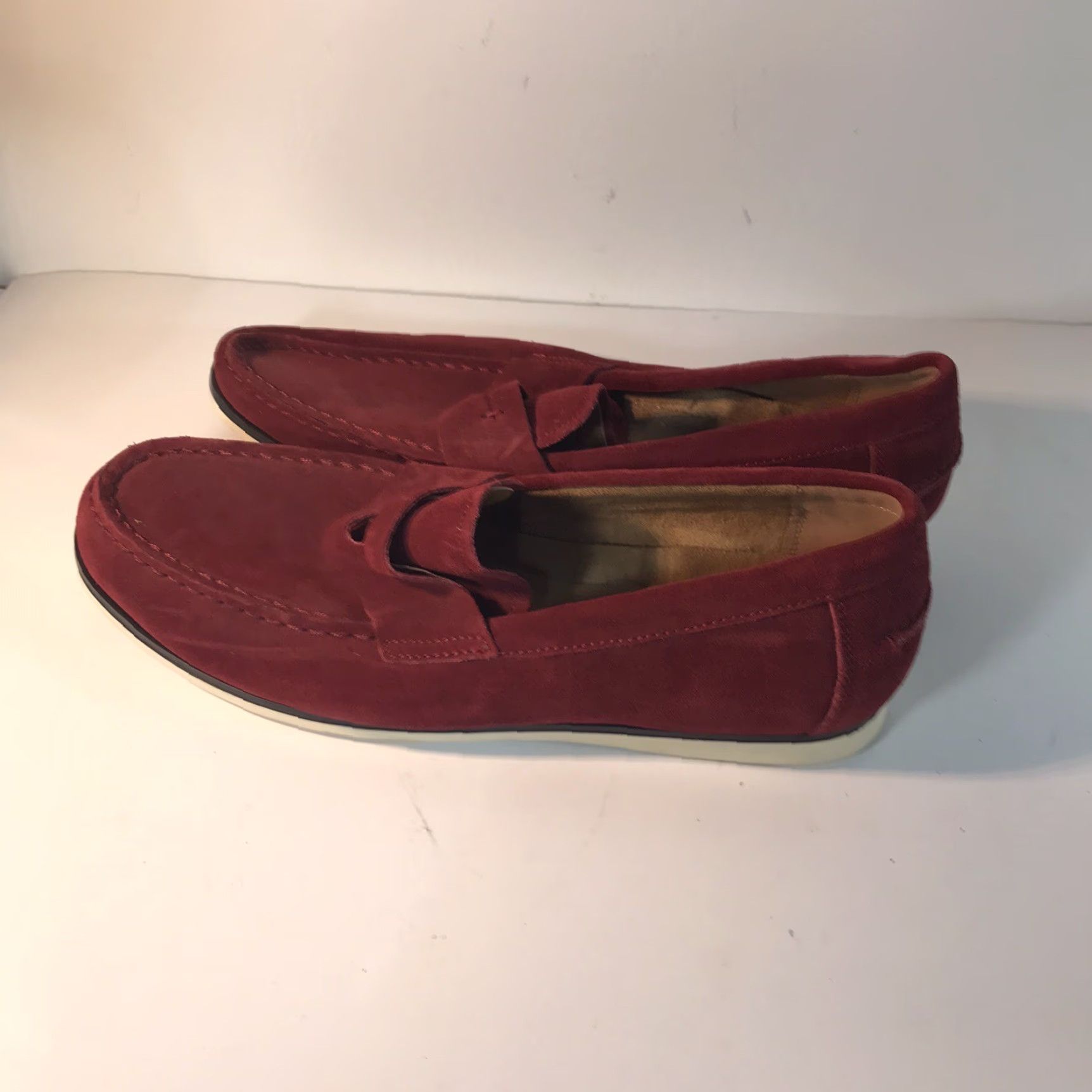Alfani Alfani Sawyer Mens Red Suede Penny Loafers Size 9M Casual Slip-On Shoes Size US 9 / EU 42 - 2 Thumbnail