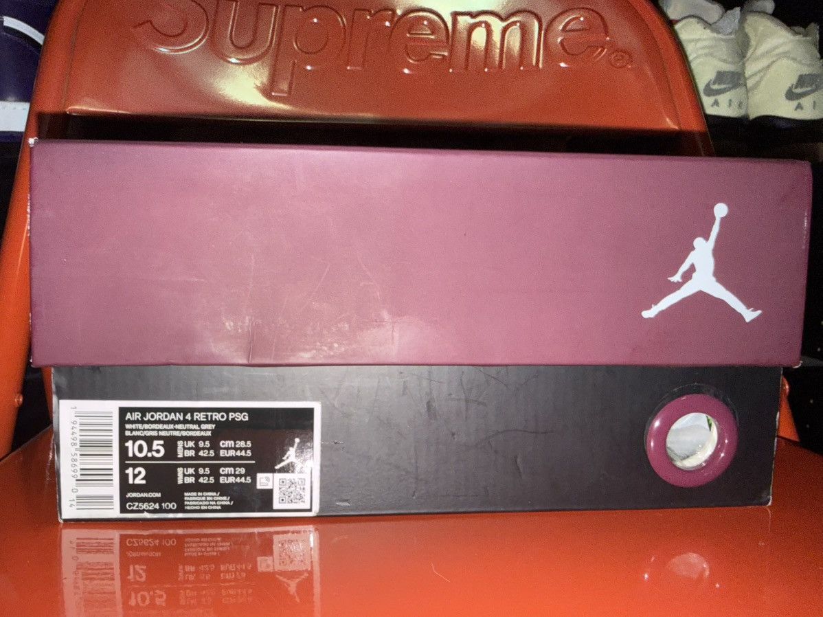 Jordan Brand Paris Saint-Germain x Air Jordan 4 Retro ‘Bordeaux’ Size US 10.5 / EU 43-44 - 8 Thumbnail