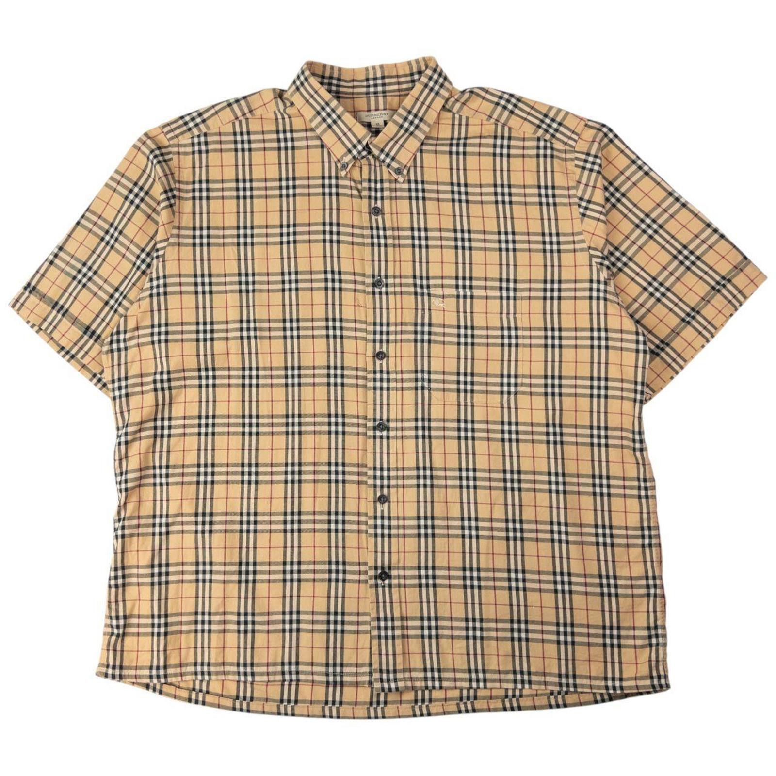 Vintage Burberry Nova Check Short Sleeve Button Up Shirt XL