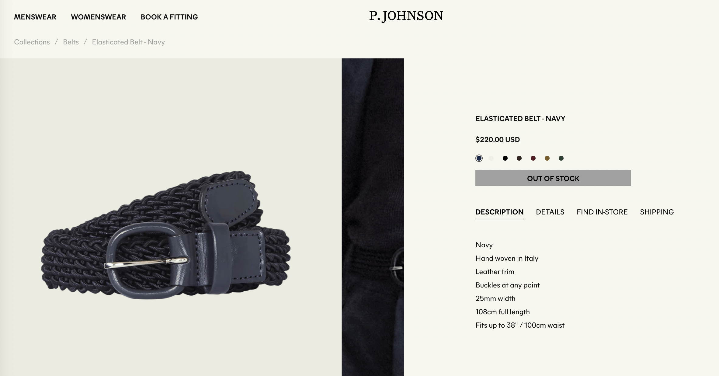 P. Johnson Blue Elasticated Belt Sold Out Size 36 - 5 Thumbnail