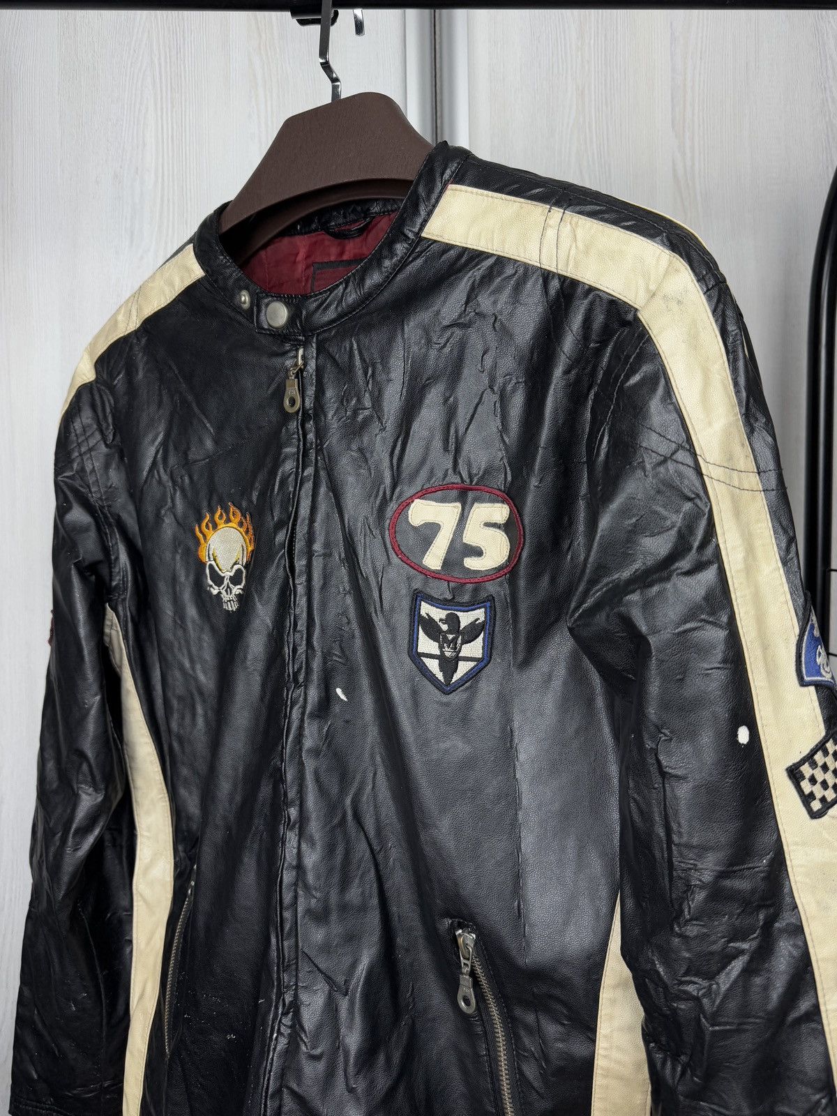 Other Y2k Vintage Moto Racing Black Vinyl Faux Leather Jacket Sz S Size US S / EU 44-46 / 1 - 4 Thumbnail