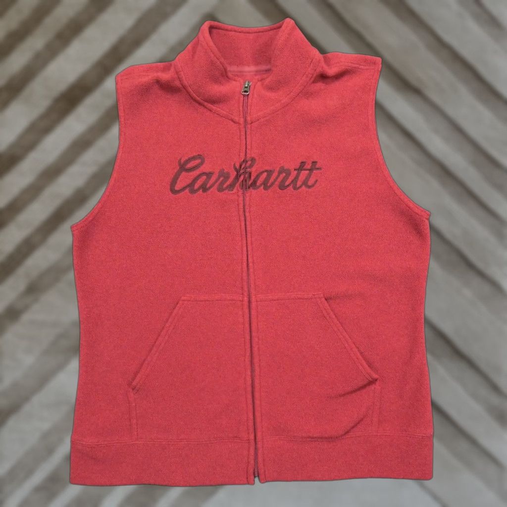Carhartt VINTAGE Carhartt Vest Womens L Red Fleece Outdoors Casual Zip Sleeveless Size L / US 10 / IT 46 - 1 Thumbnail