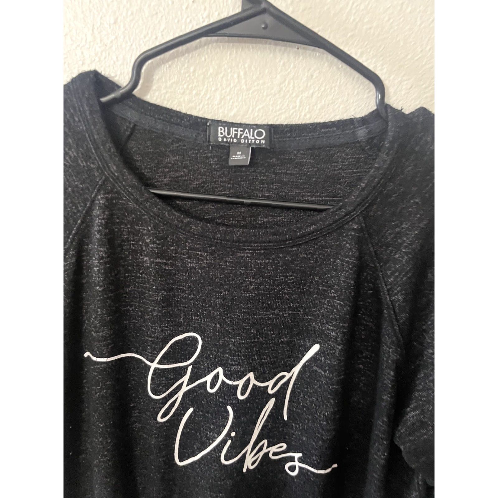 Buffalo David Bitton Buffalo David Bitton Women's Blouse Pullover Round Neck Long Sleeve Black M Size Size M / US 6-8 / IT 42-44 - 2 Thumbnail