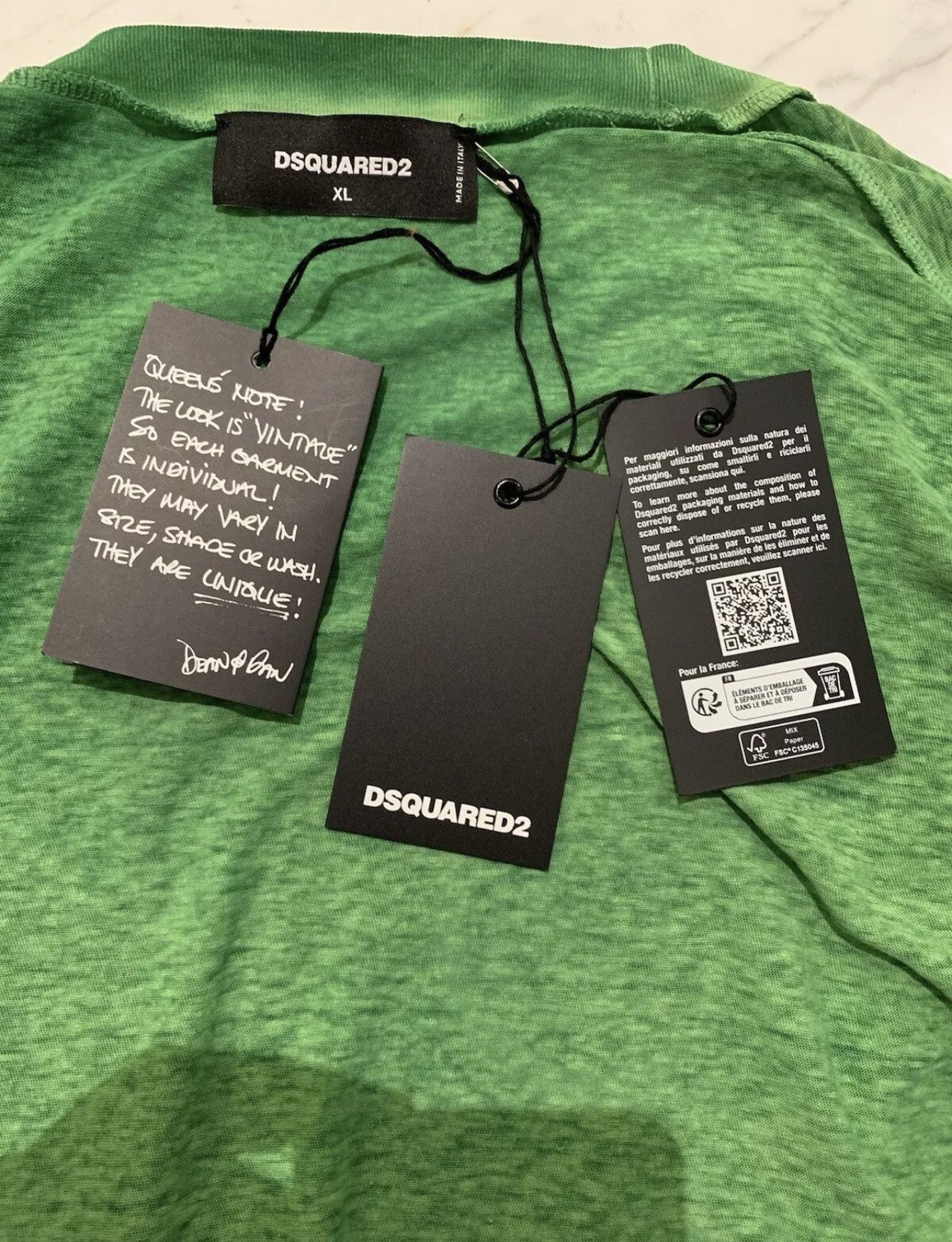 Dsquared2 Dsquared2 Printed T-shirt Green XL cool Fit Cotton Size US XL / EU 56 / 4 - 18 Thumbnail
