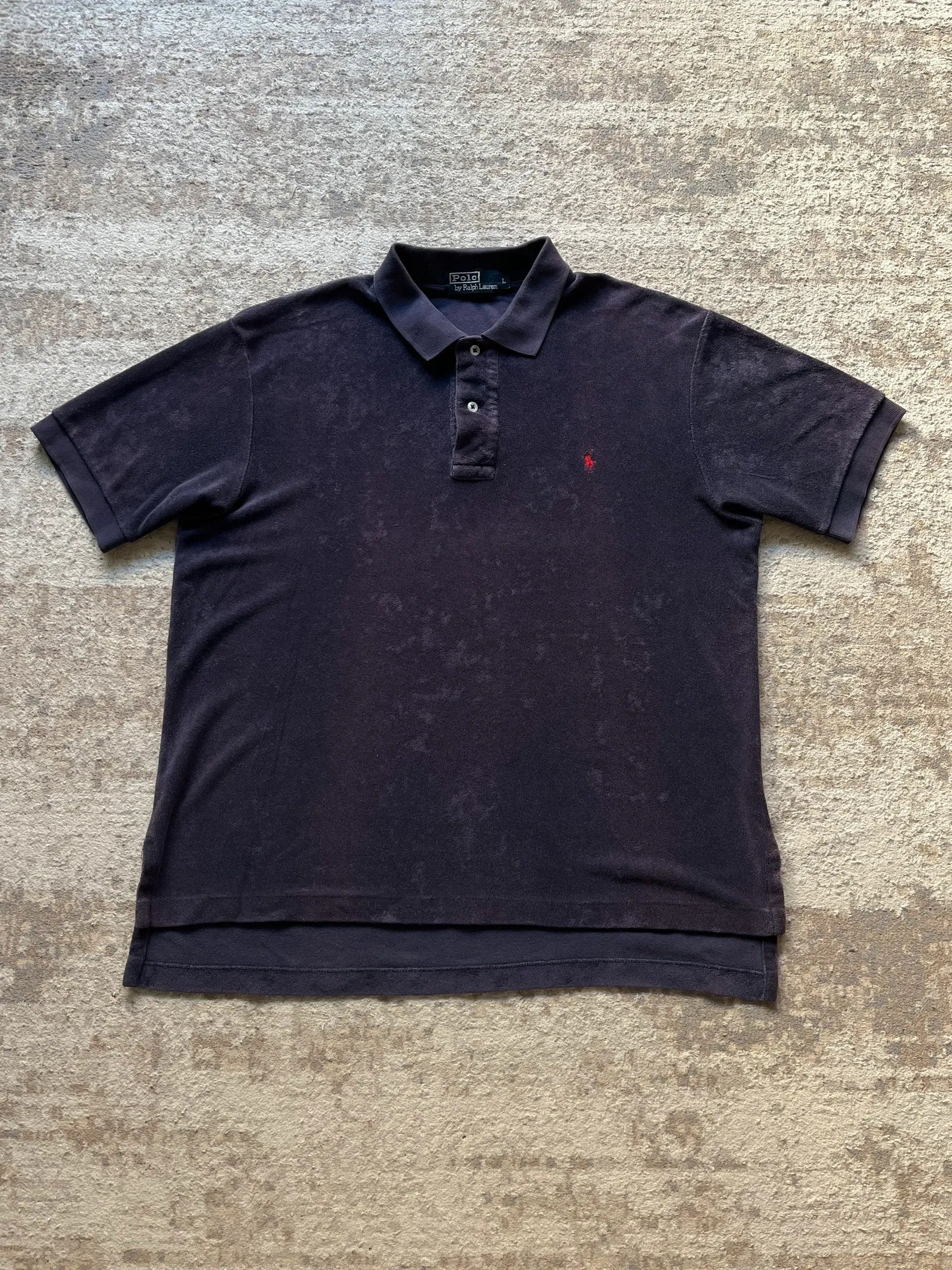Polo Ralph Lauren Polo Ralph Lauren Navy Small Pony Towel Polo Shirt Sz L Size US L / EU 52-54 / 3 - 2 Thumbnail