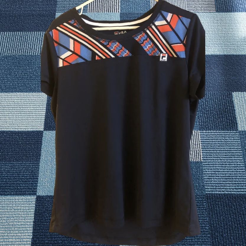 Fila FILA Sport Top Athletic Womens XL Multicolor Short Sleeve Pullover Shirt Gym Activewear Running & Jogging Size XL / US 12-14 / IT 48-50 - 1 Thumbnail
