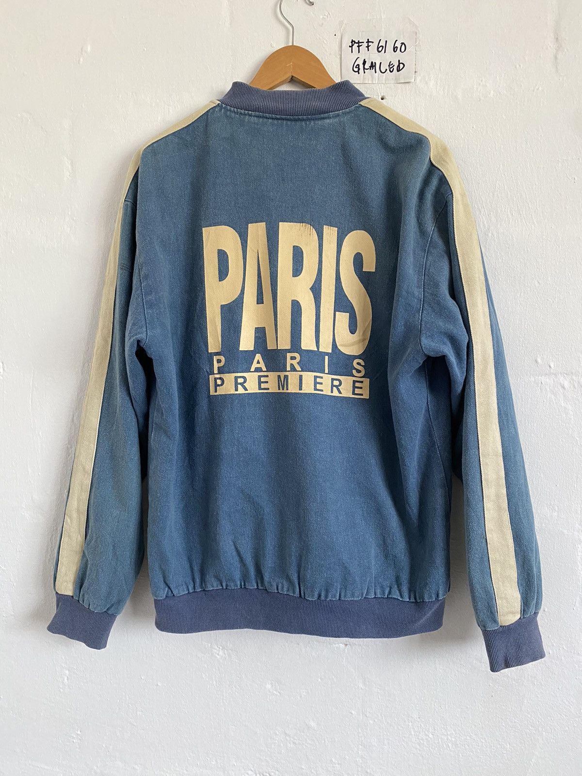 image of Vintage Zipper Jacket Paris in Blue, Men's (Size Large)