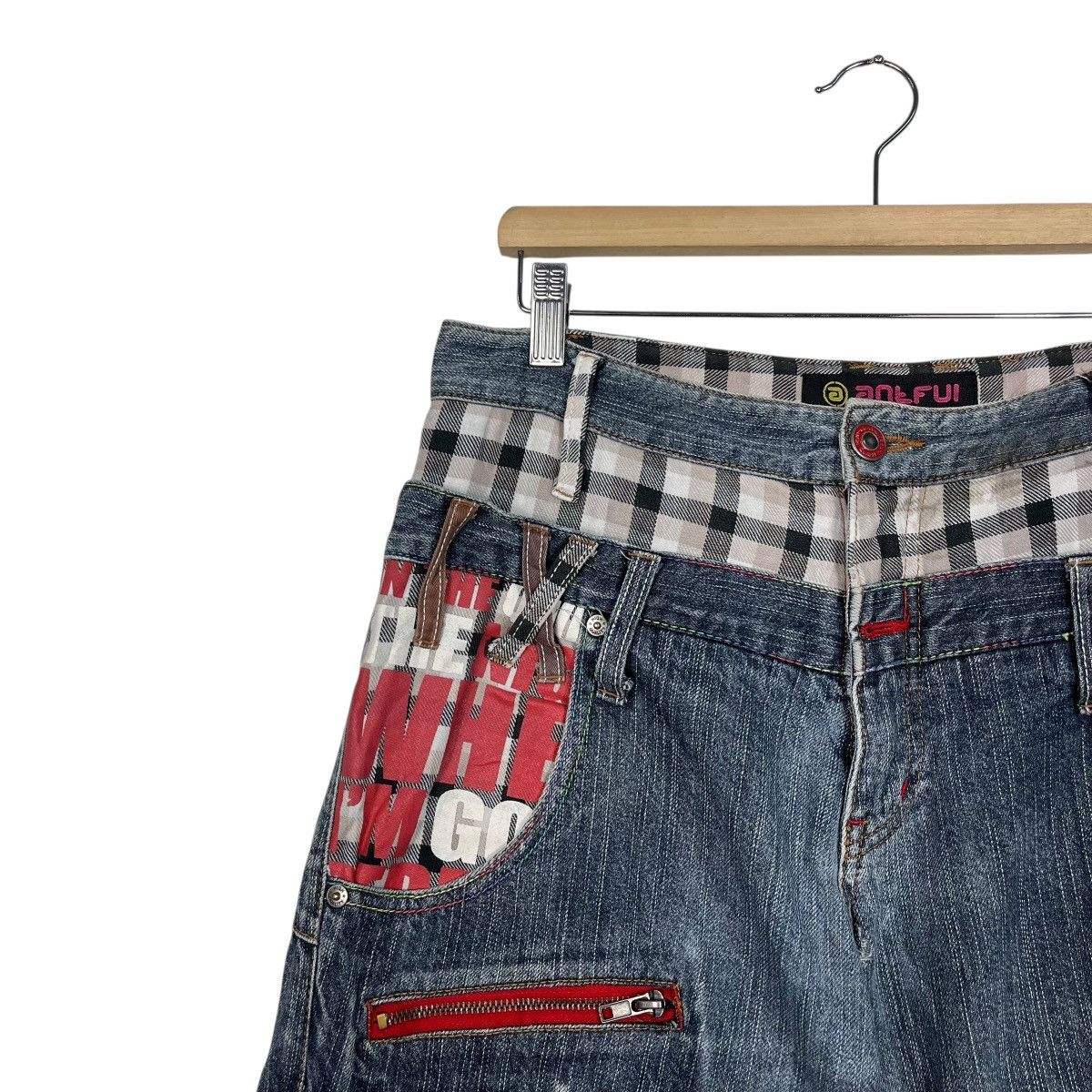 Seditionaries Vintage Antfui Double Waist Distressed Denim Jeans Size US 32 / EU 48 - 6 Thumbnail