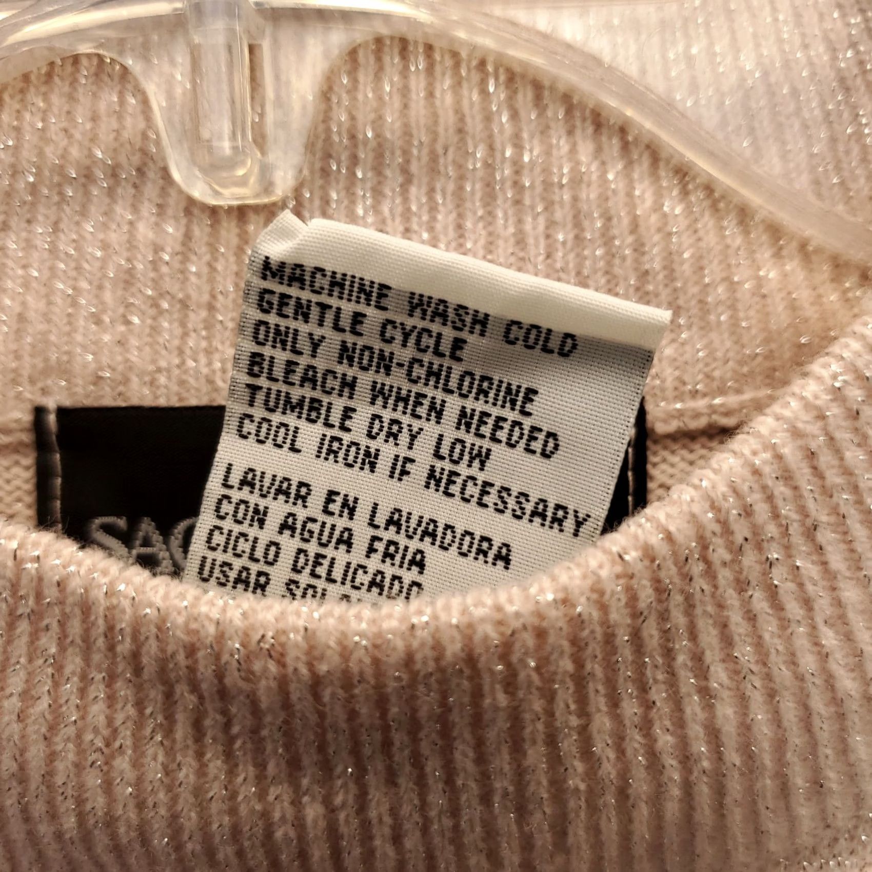 Vintage Sag Harbor Sweater Women L Pink Stretch Knit Short Sleeve Mock Neck Pullover Size L / US 10 / IT 46 - 6 Thumbnail