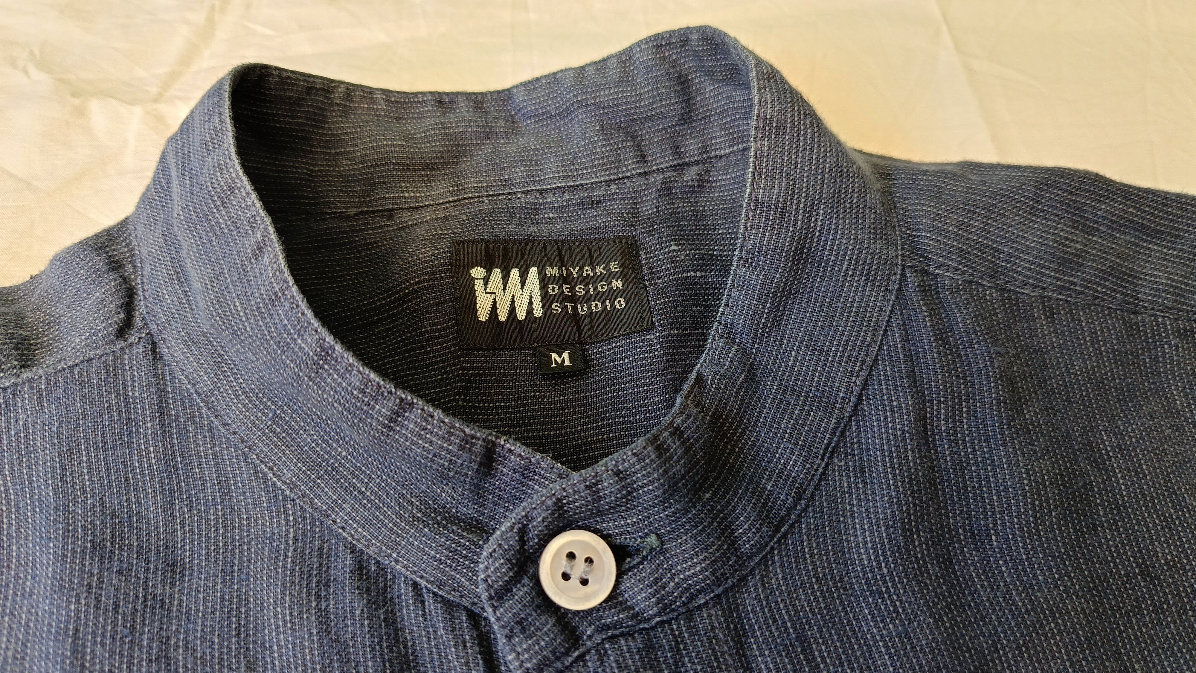 Issey Miyake Issey Miyake IM studio Japan mandarin navy blue linen shirt Size US M / EU 48-50 / 2 - 2 Thumbnail