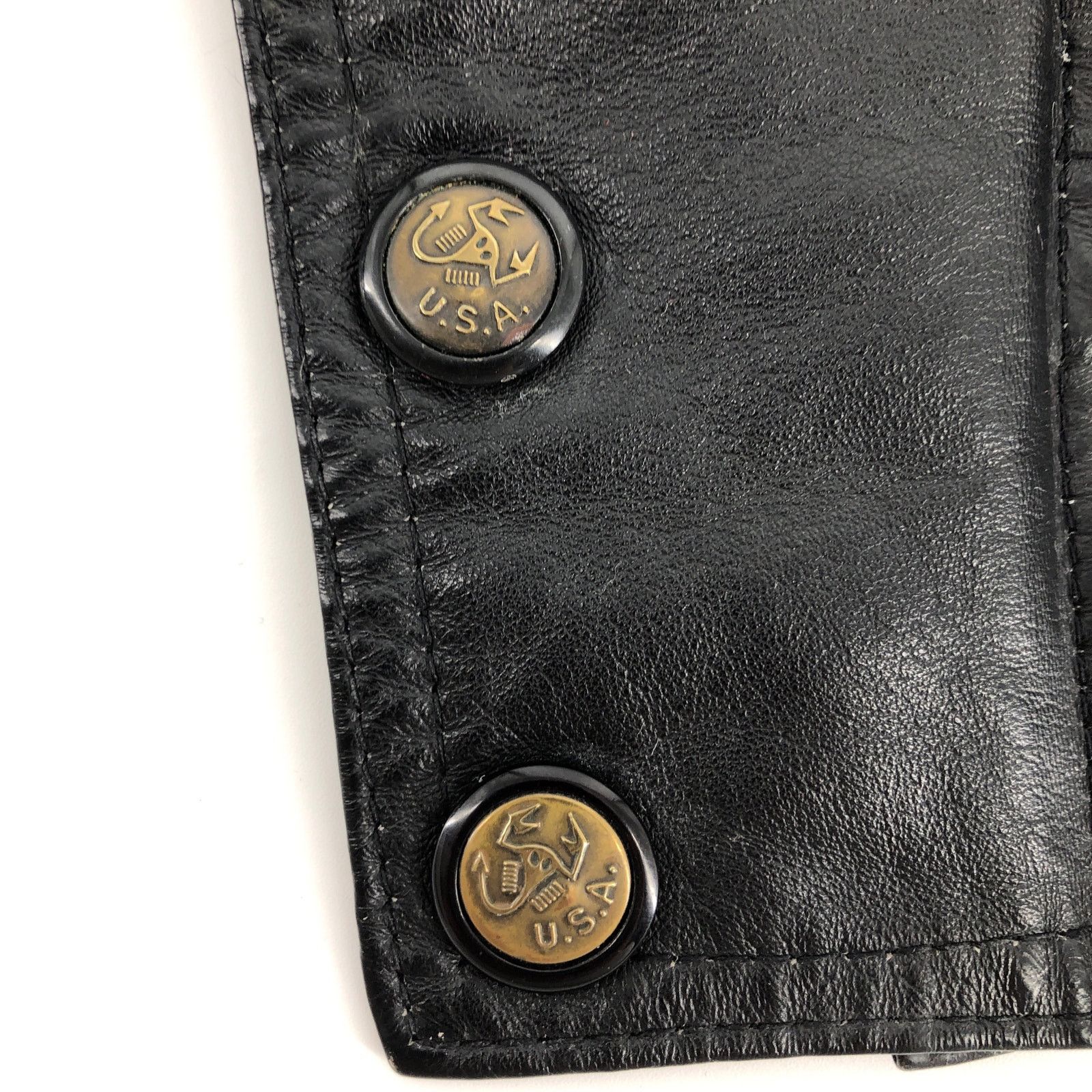 Vintage 90s black leather biker jacket 1990s vintage Size US XL / EU 56 / 4 - 6 Thumbnail