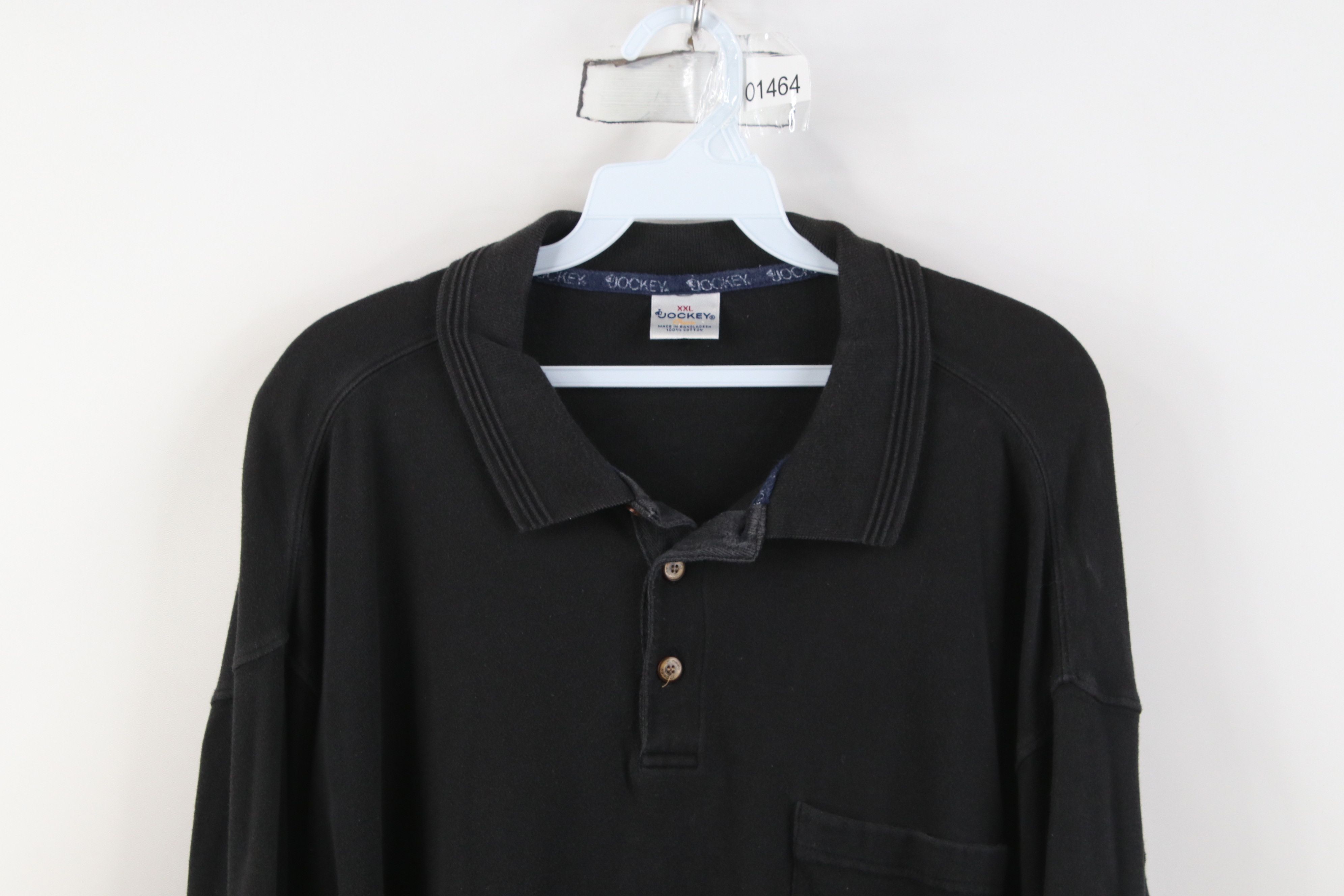 Vintage Vintage 90s Streetwear Long Sleeve Rugby Polo Shirt Black Size US XXL / EU 58 / 5 - 2 Thumbnail