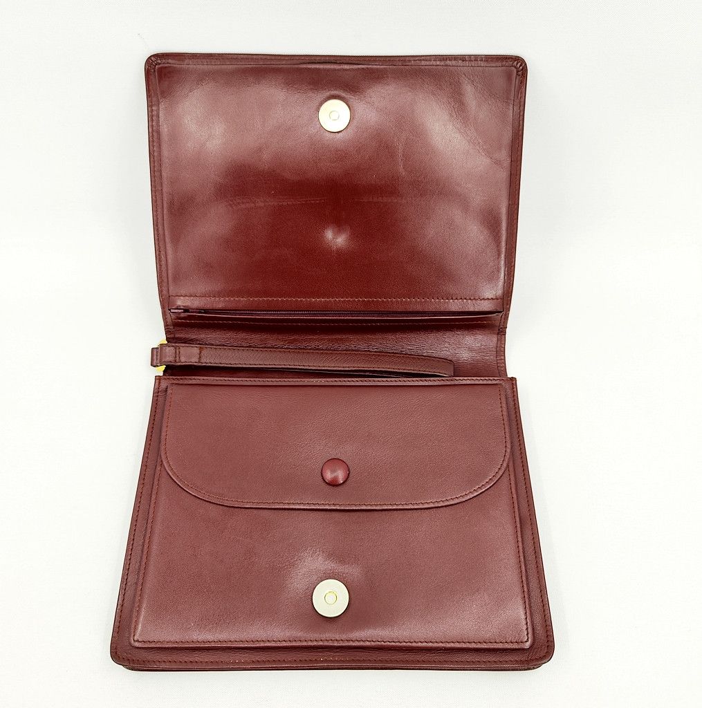 Cartier authentic CARTIER burgundy flap leather clutch bag Size ONE SIZE - 2 Thumbnail