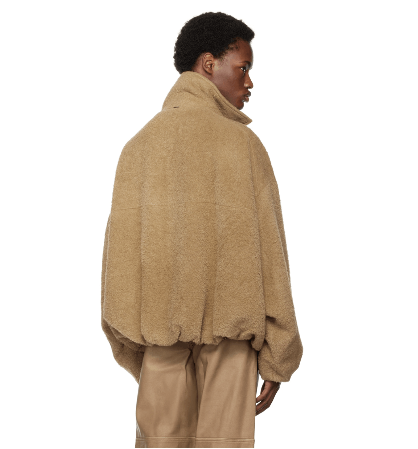 System System Tan Hairy Wool Bomber Jacket Devin Booker Size US M / EU 48-50 / 2 - 11 Thumbnail