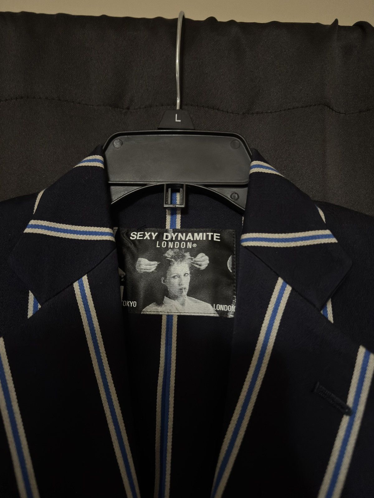 Japanese Brand Vintage Sexy Dynamite London Punk Striped Blazer Coat Jacket Size US S / EU 44-46 / 1 - 2 Thumbnail