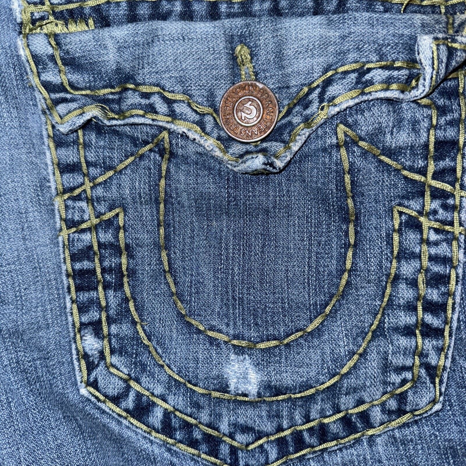True Religion × Vintage Y2K Tru Religion Jeans Denim Pants Blue 36x29 Made In USA Size US 36 / EU 52 - 2 Thumbnail