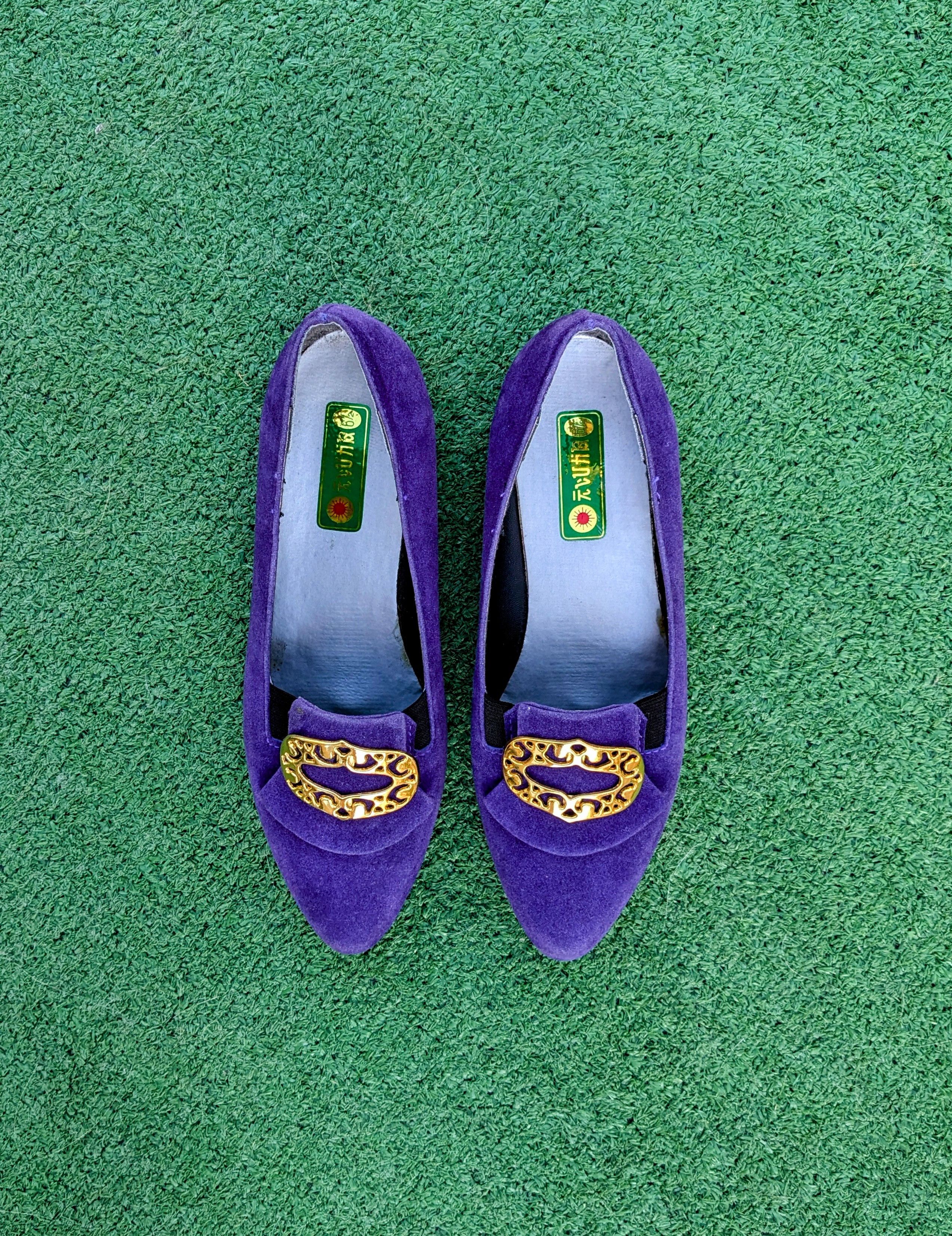 Vintage Genga Vintage Japanese 1970s Velvet Retro Slip-On Flat Shoes Size US 6.5 / IT 36.5 - 2 Thumbnail