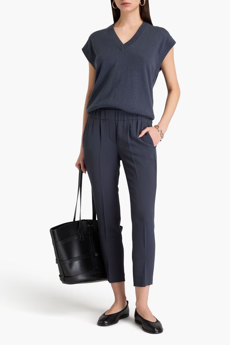 Brunello Cucinelli o1y0825 Cashmere Blend Sweater in Navy Blue Size XS / US 0-2 / IT 36-38 - 2 Thumbnail