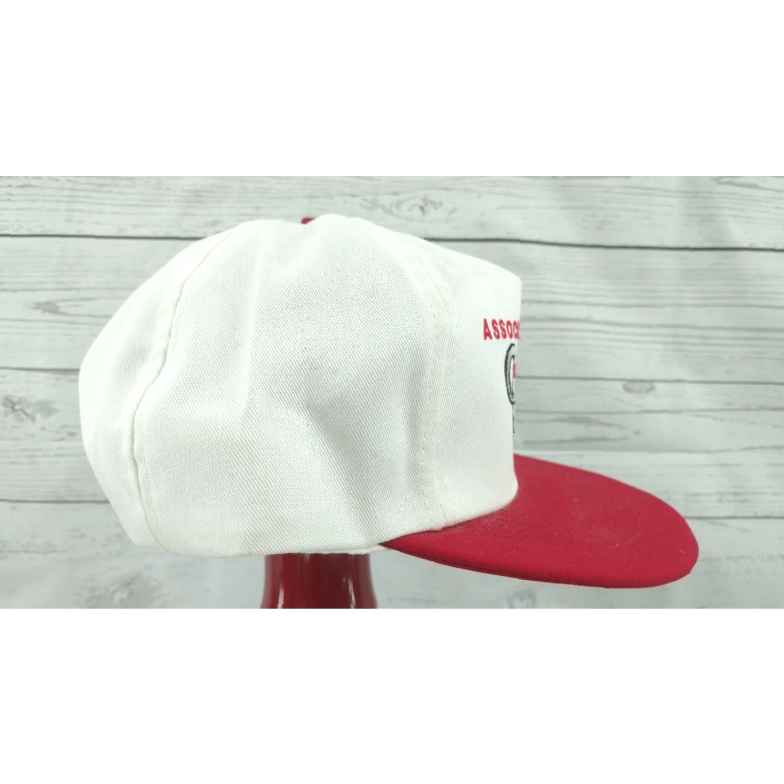 Vintage VINTAGE Associated Steel Company Trucker Hat White Red 80s Adjustable Snapback Mens Size ONE SIZE - 4 Thumbnail