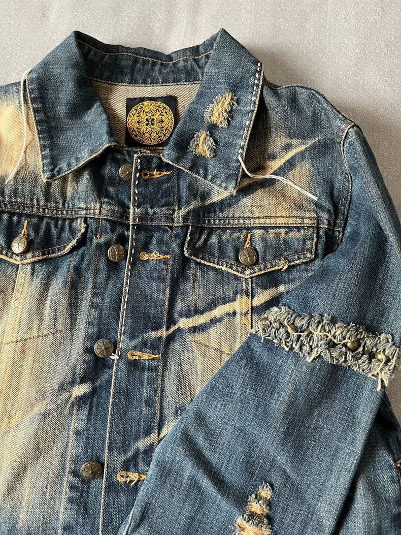 Yohji Yamamoto Vintage Distressed Denim Jacket with Unique Details-2506 Size M / US 6-8 / IT 42-44 - 4 Thumbnail
